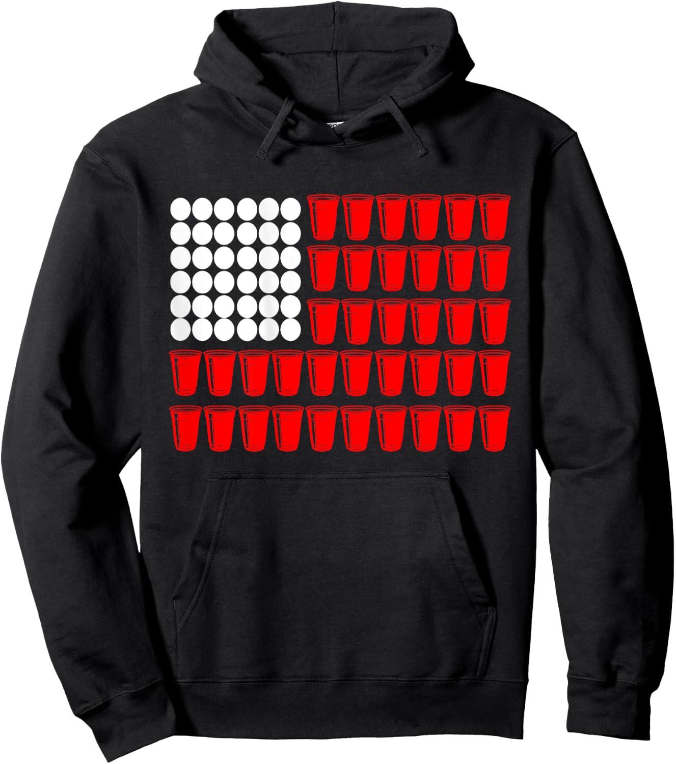 Beer Pong Flag | Drinking Game Hoodie - Hoodie | Black