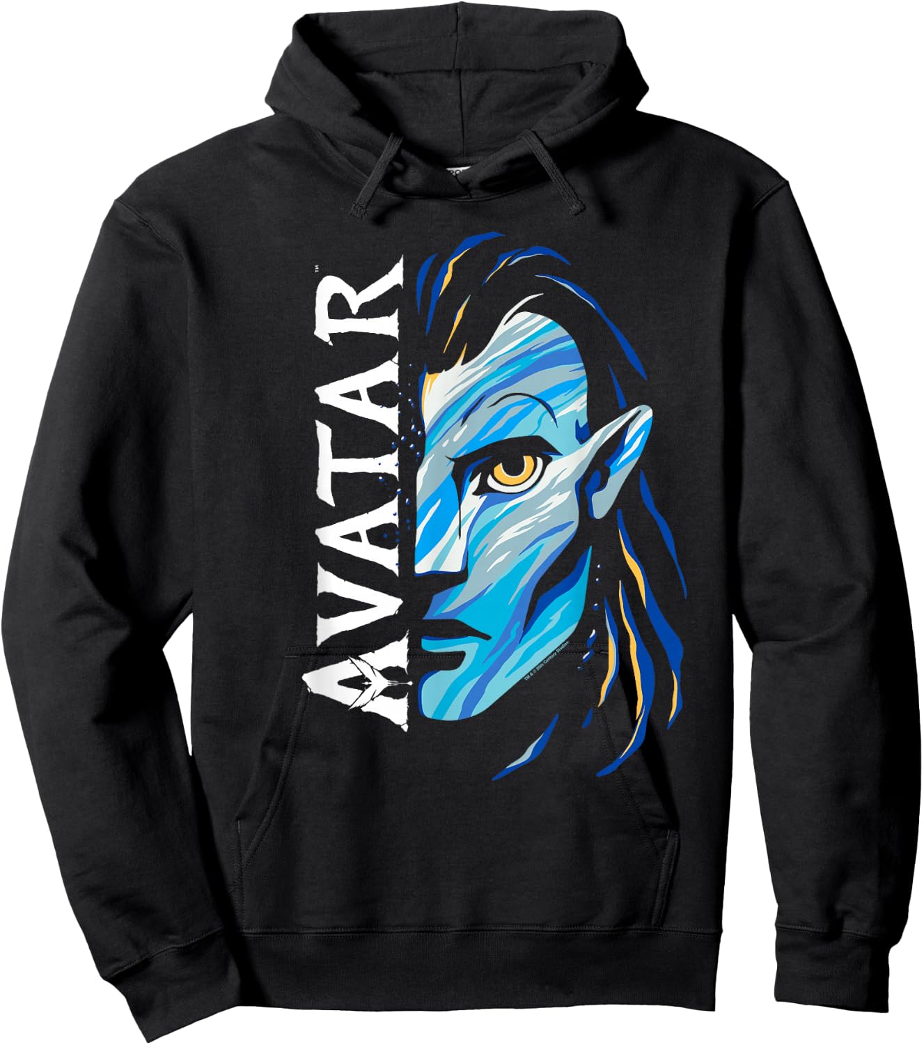 Avatar: The Way of Water Jake Sully Split Avatar Face Hoodie - Hoodie | Black