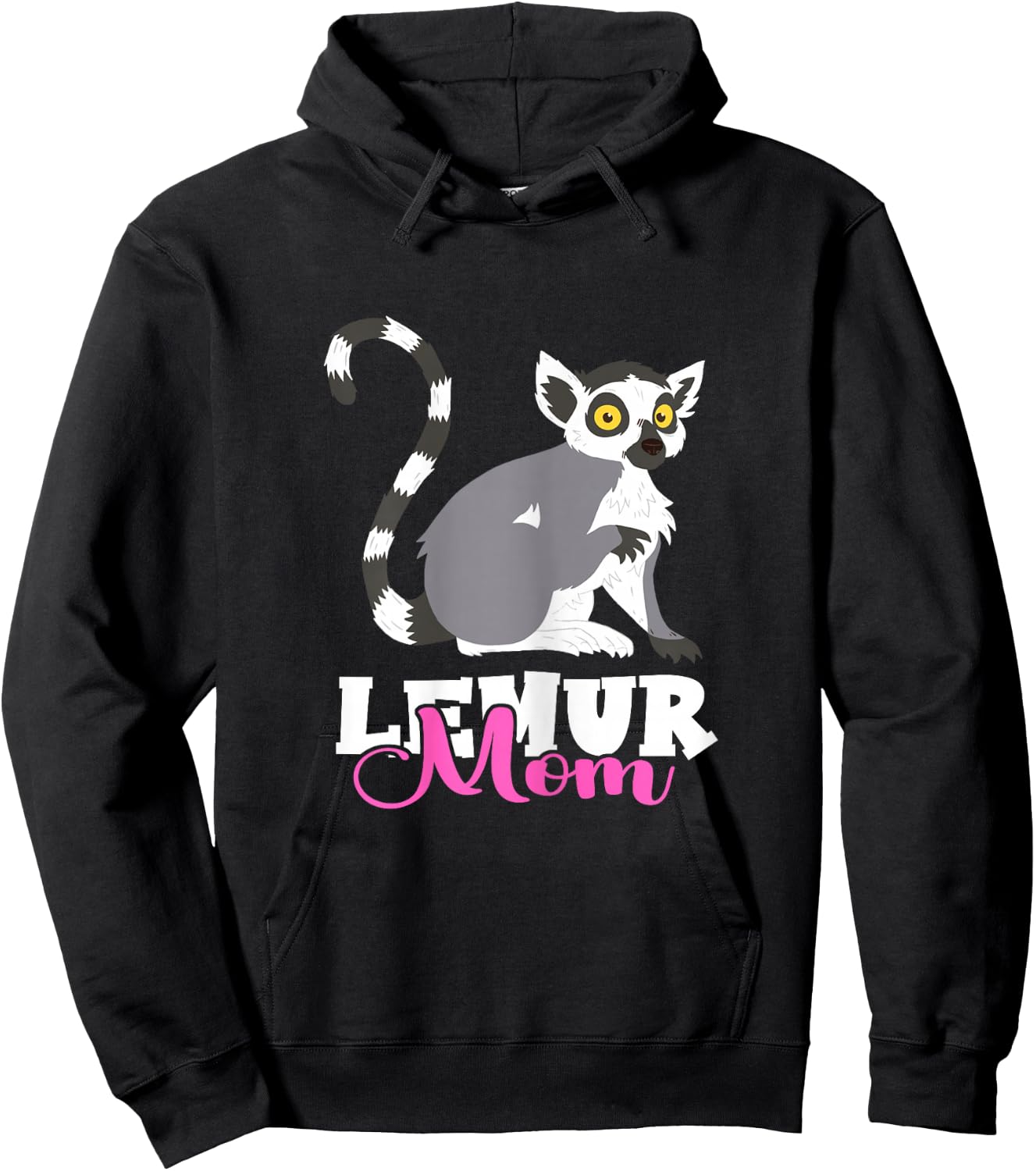 Cute Lemur Monkey Funny Lemur Lover Madagascar Lemur Mom Hoodie - Hoodie | Black
