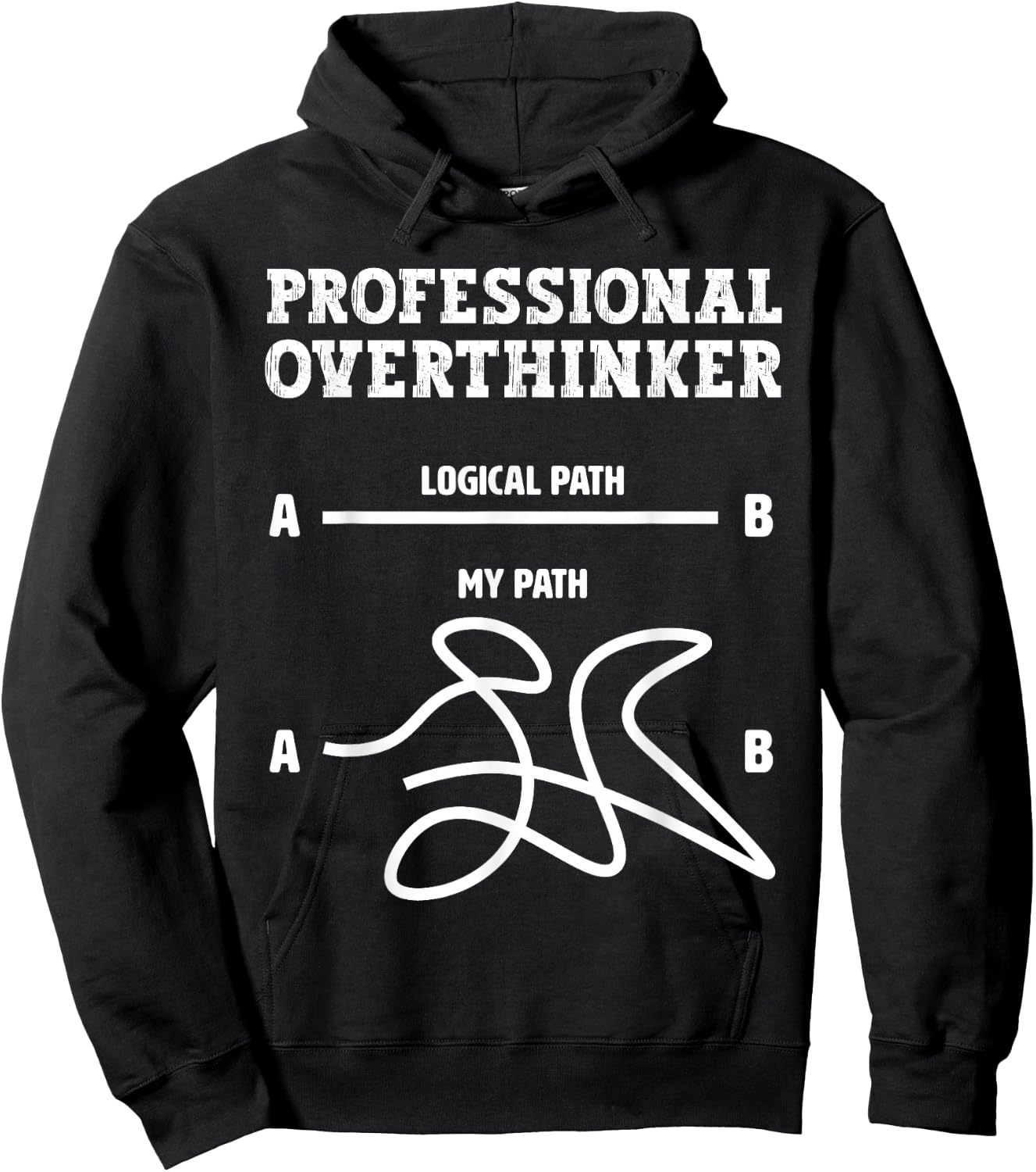 Professional Overthinker - Logical Path Funny Overthinking Hoodie - Hoodie | Black