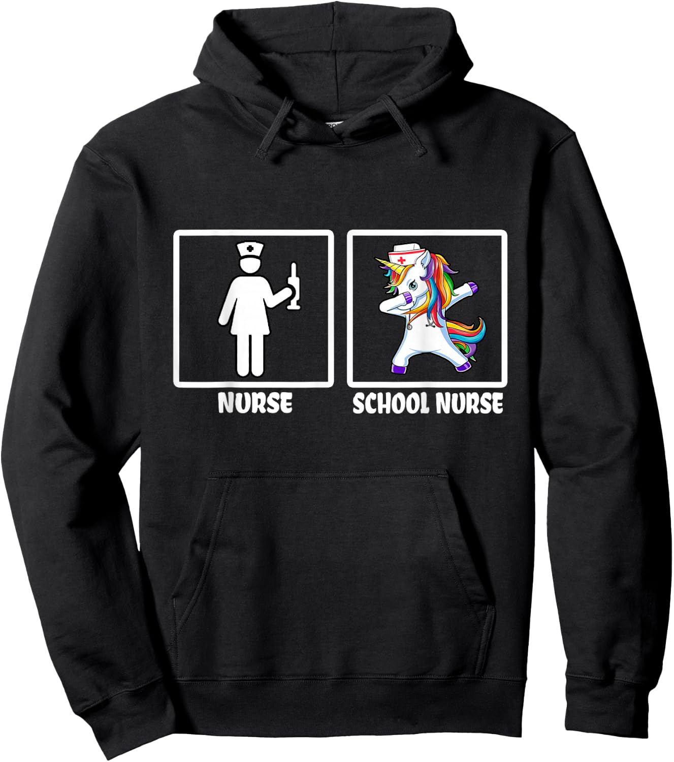 Funny "Nurse vs School Nurse" - School Nurse Hoodie - Hoodie | Black