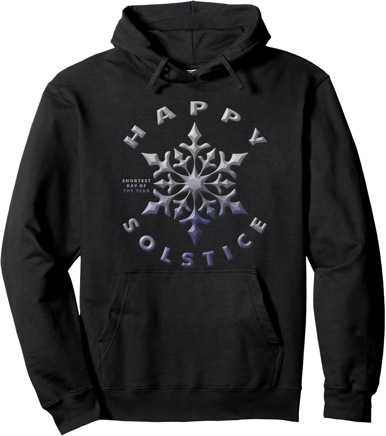 Happy Solstice Shortest Day of the Year Winter Snowflake Hoodie - Hoodie | Black