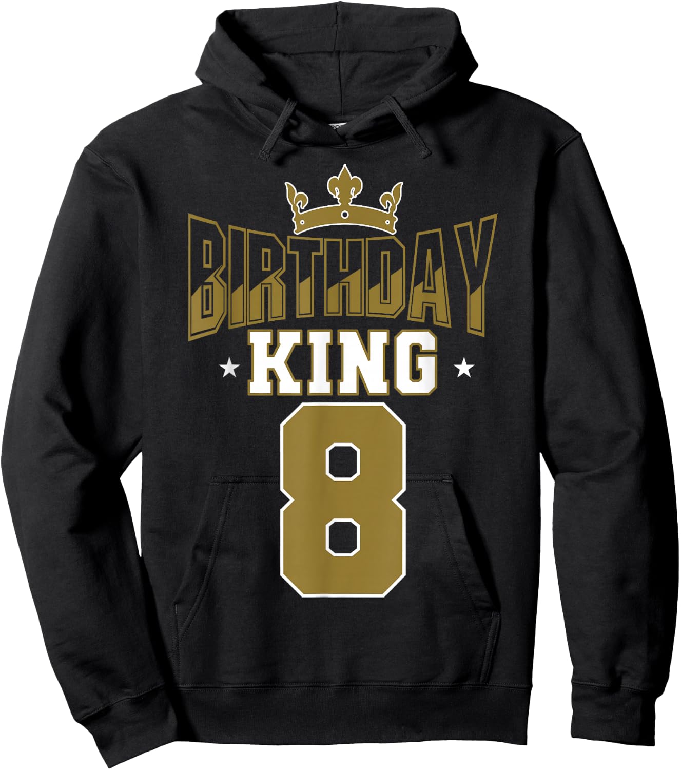Birthday King 8 Bday Party Celebration 8th Royal Theme Hoodie - Hoodie | Black