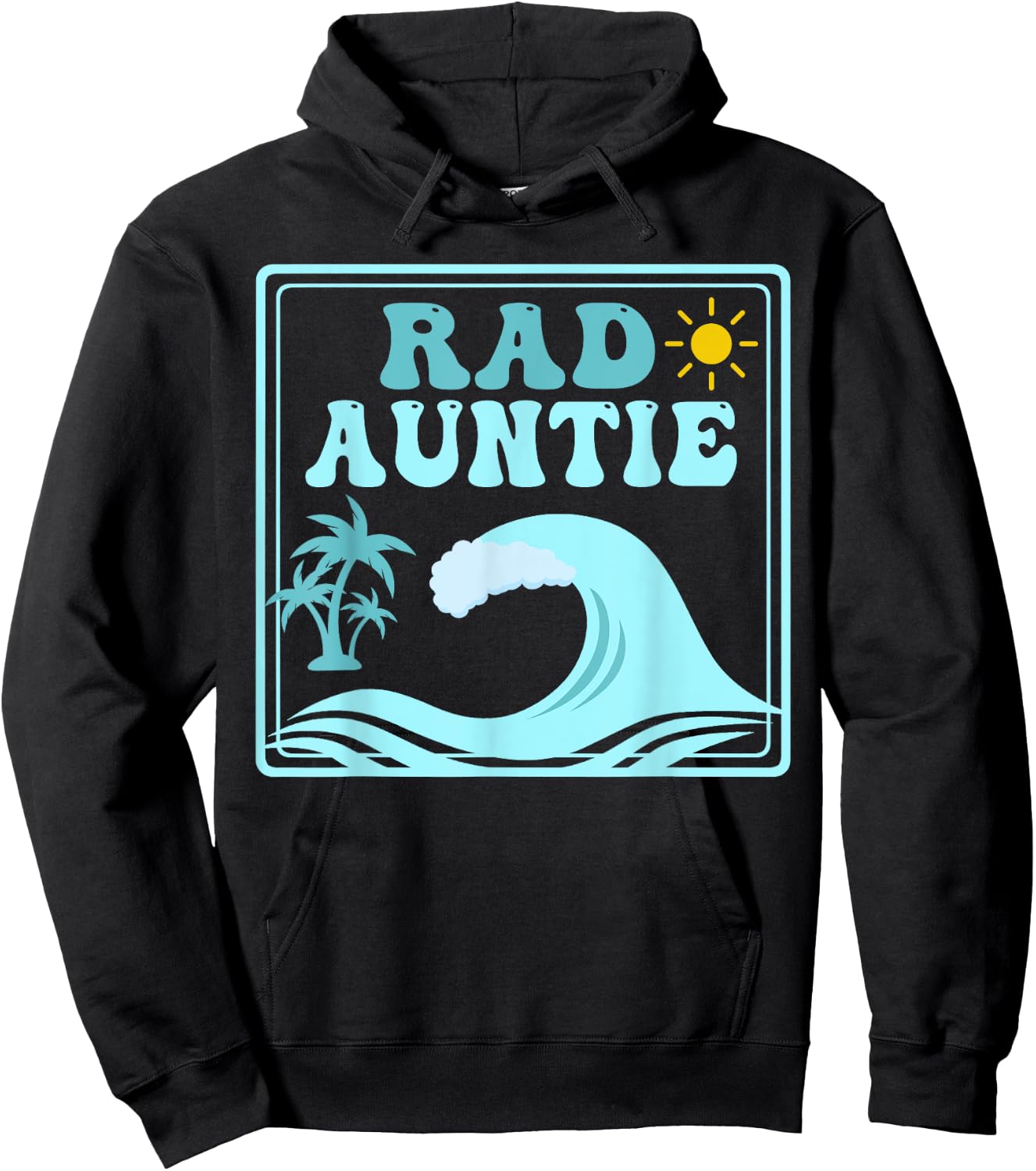 Rad Auntie The Big One 1st Birthday Surf Family Matching Hoodie - Hoodie | Black