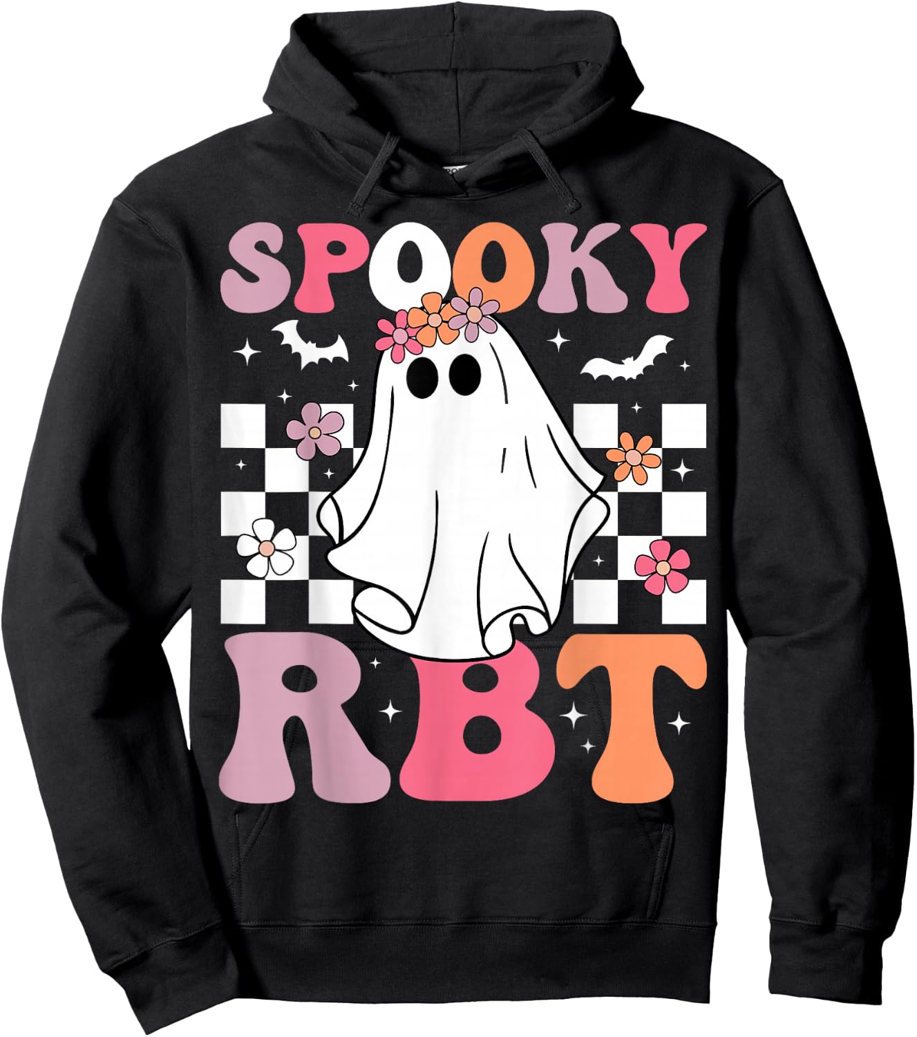 Spooky RBT Ghost Halloween Registered Behavior Technician Hoodie - Hoodie | Black
