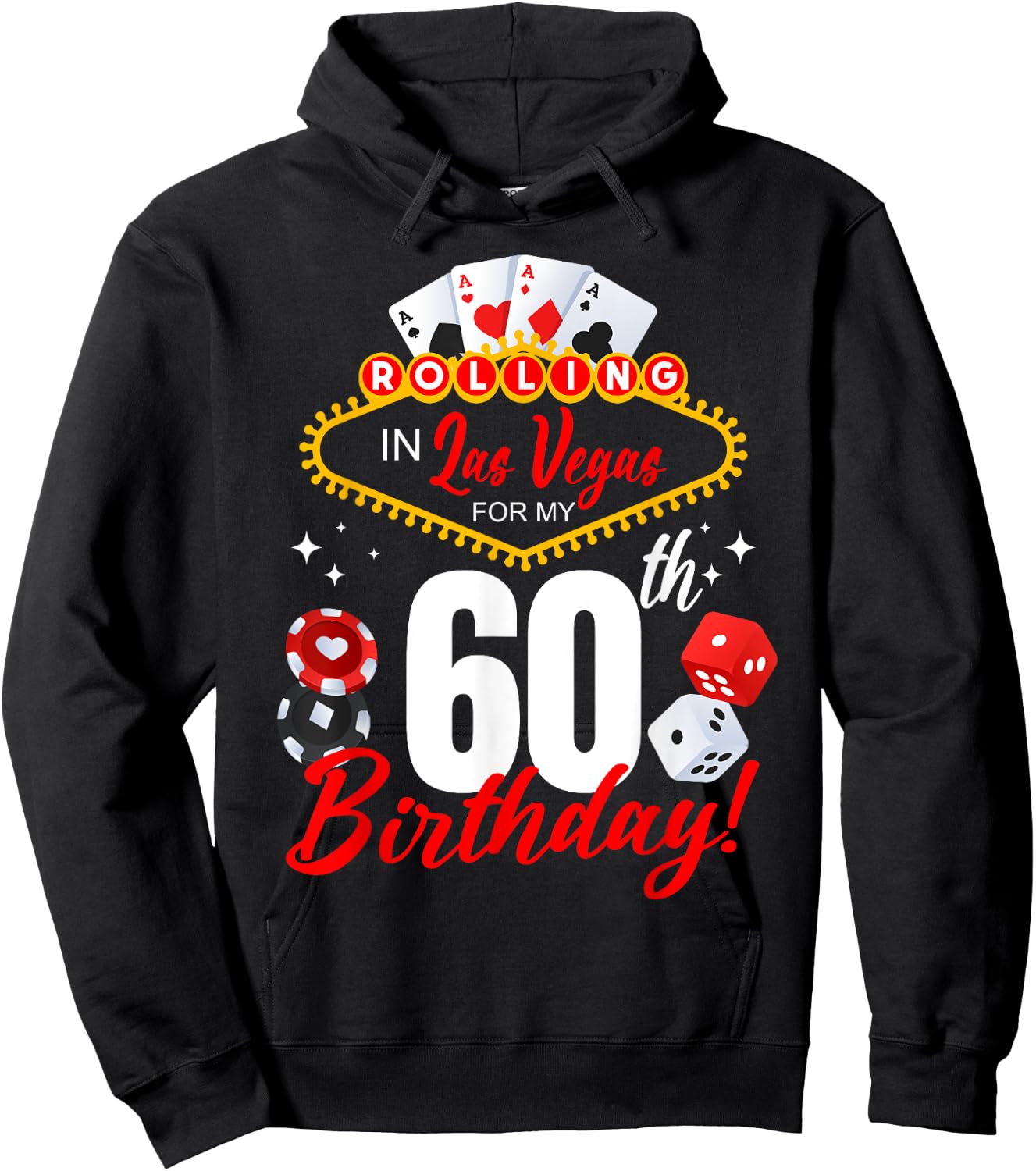 Rolling In Las Vegas 60th Birthday Crew Group Friends 60 Hoodie - Hoodie | Black