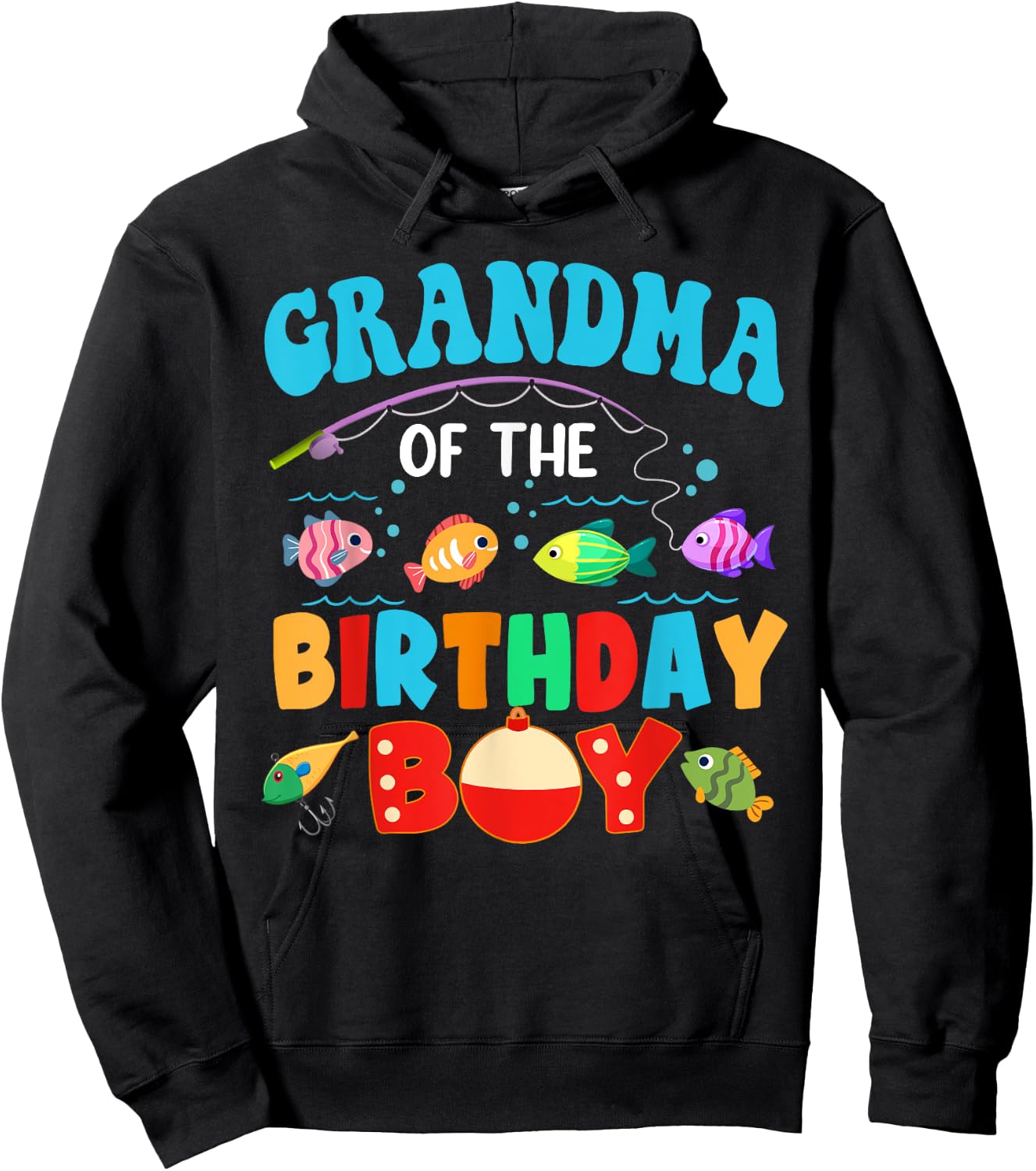 Grandma Of The Birthday Boy Sea Fish Ocean Animals Aquarium Hoodie - Hoodie | Black