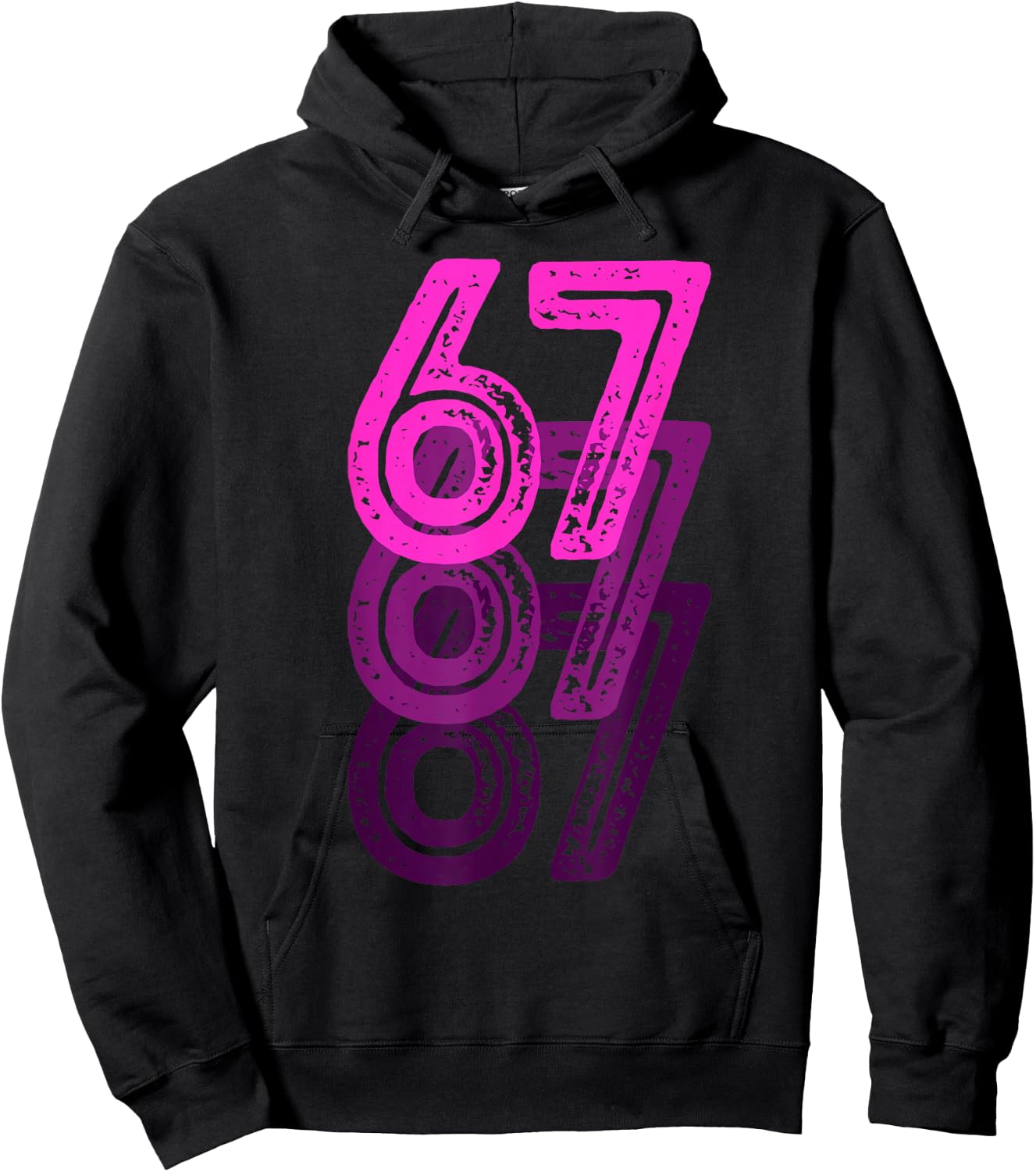 Number 67 Pink Best Classic College Style Birthday Funny Hoodie - Hoodie | Black