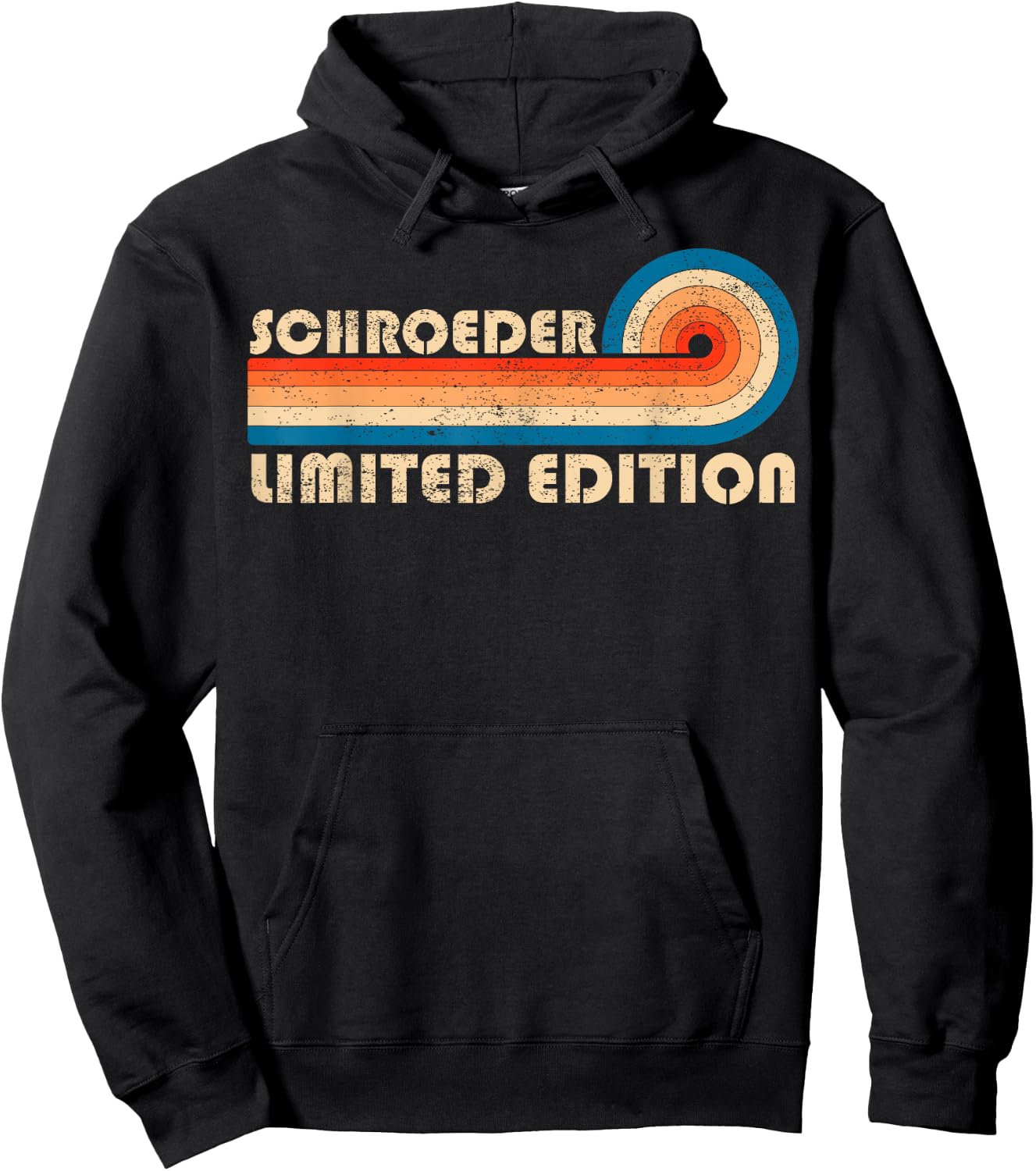 SCHROEDER Retro 70s 80s Sunset Stripe Hoodie - Hoodie | Black