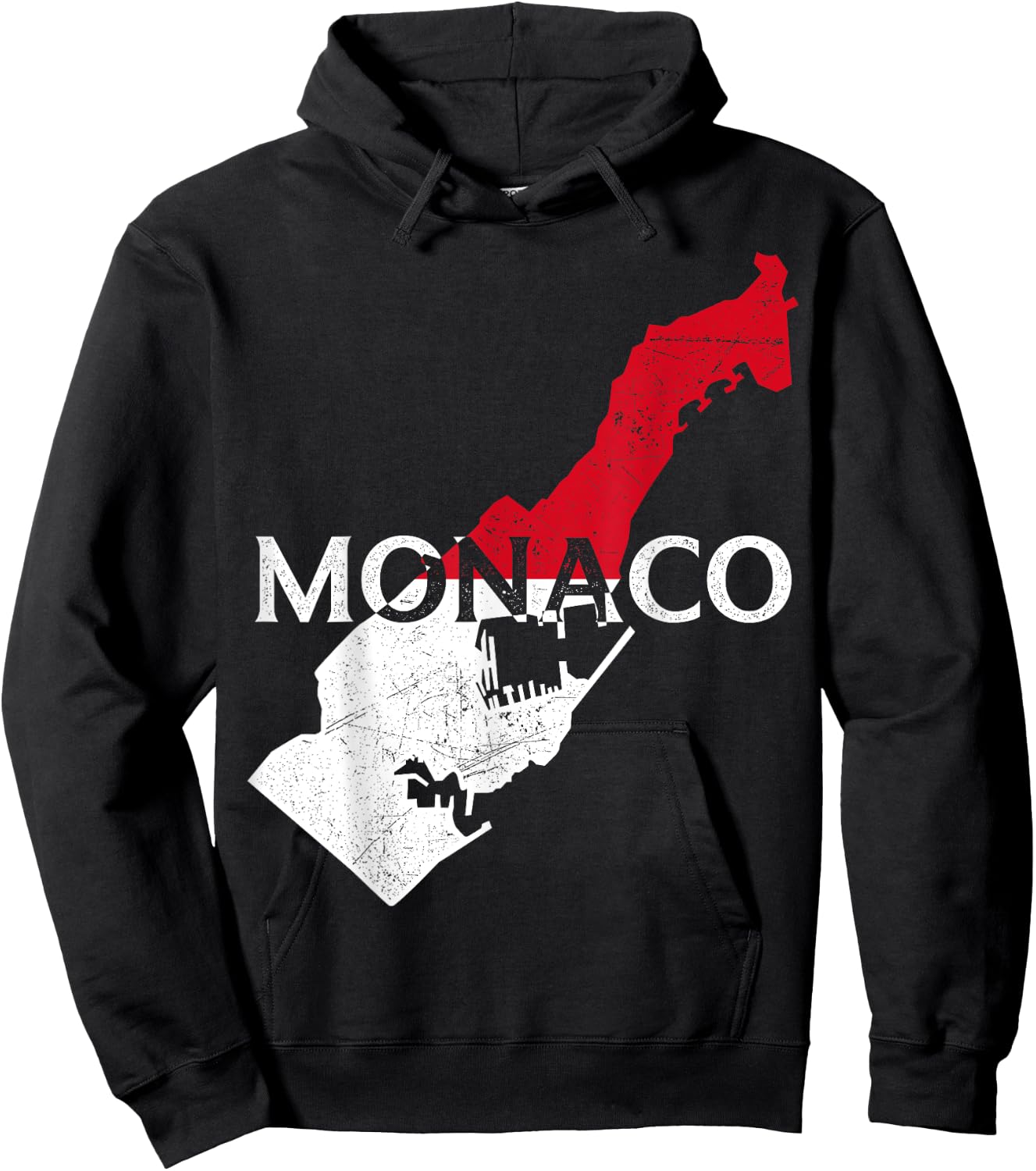 Monaco Country Map Flag Proud Monegasque Patriotic Hoodie - Hoodie | Black