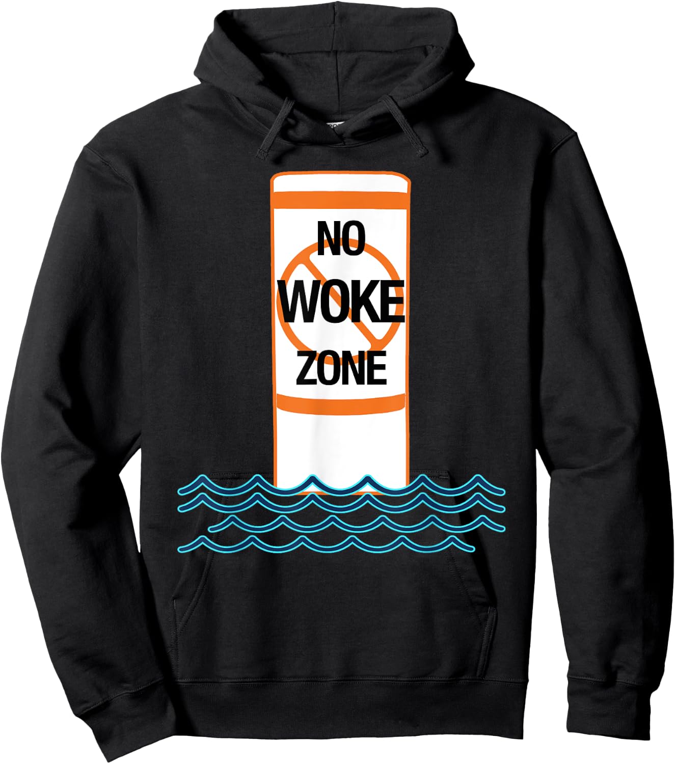 No Woke Zone Anti Democrat Liberal Leftist Funny Republican Hoodie - Hoodie | Black