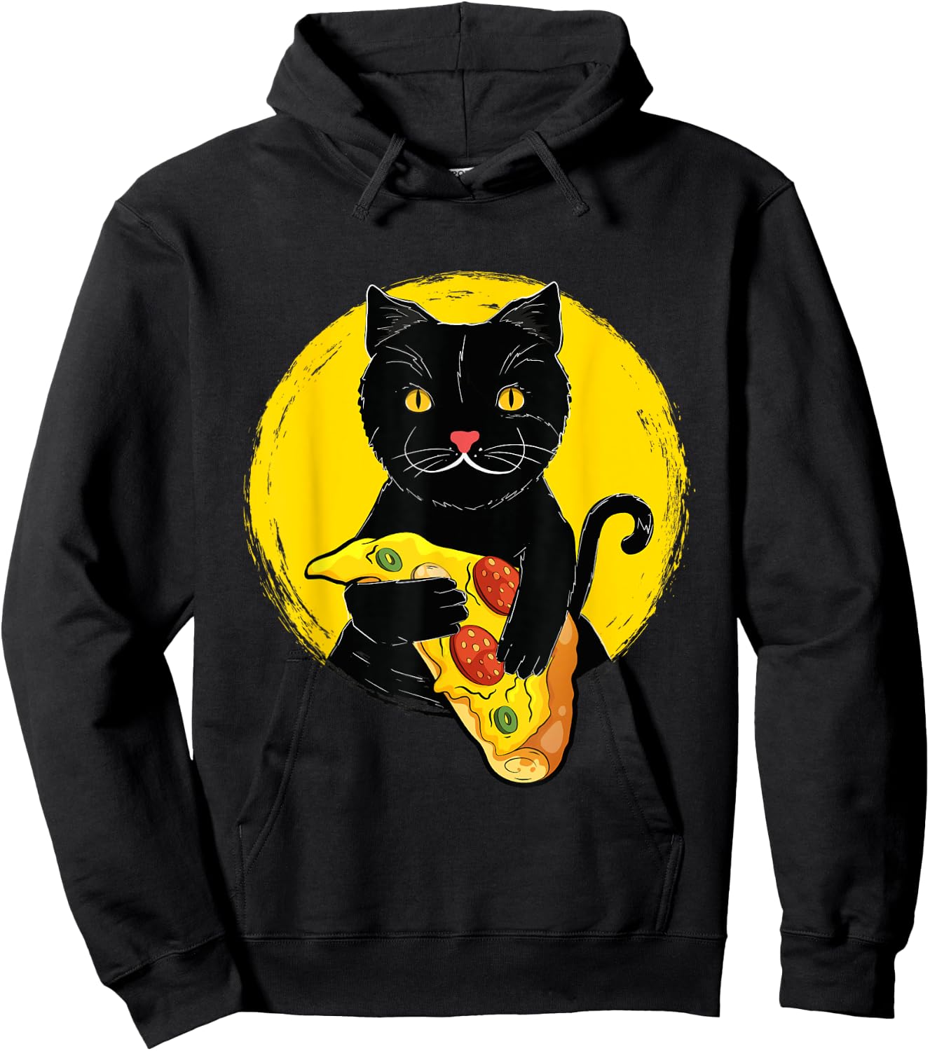 Kitty And Pepperoni Pizza - Cat Lover Pet Owner Veterinarian Hoodie - Hoodie | Black