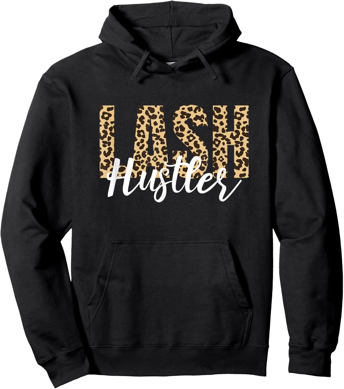 Lash Hustler Lash Artist Lash Tech Leopard Eyelashes Hoodie - Hoodie | Black