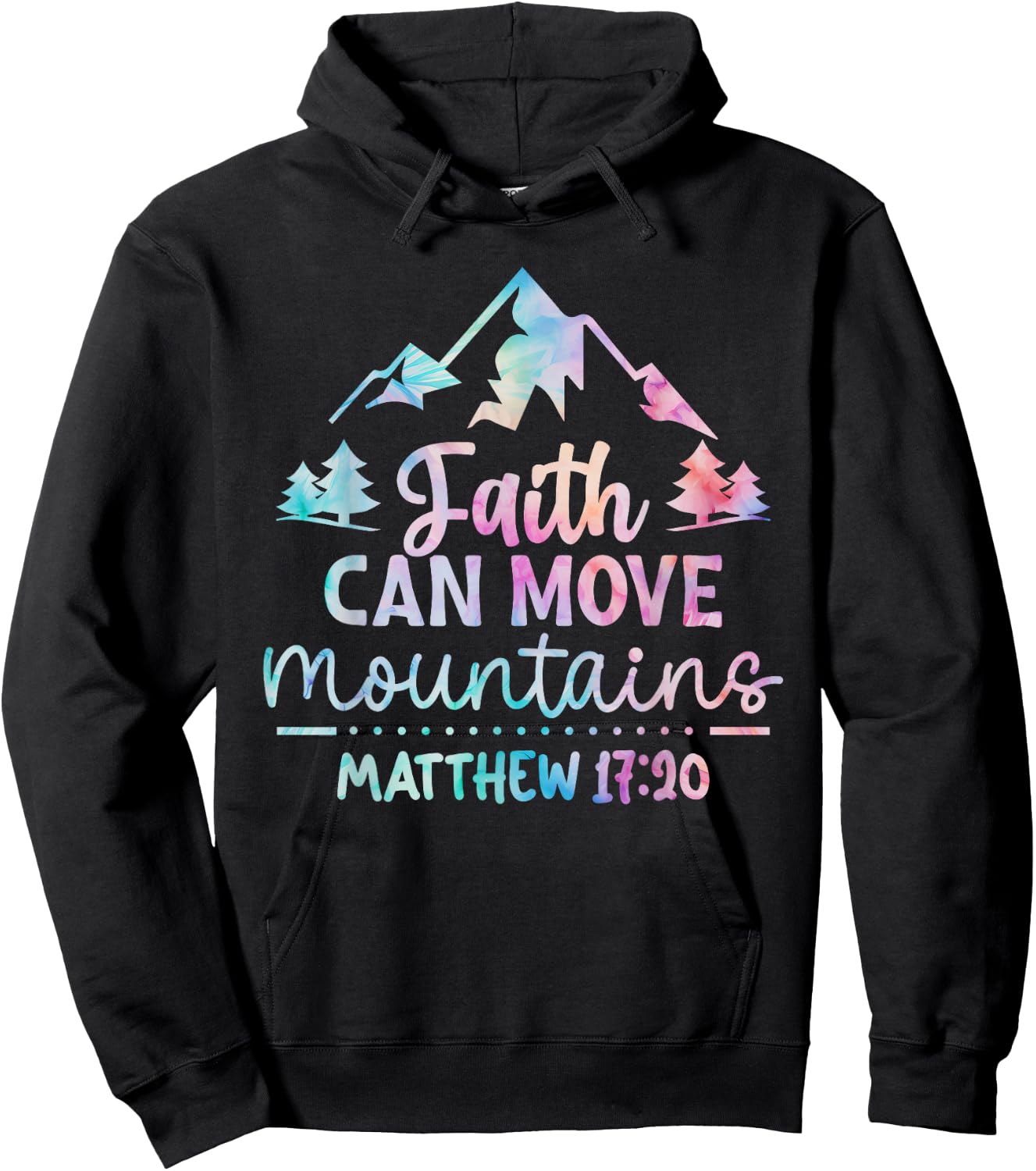 Faith can Move Mountains Jesus Bible Verse Quote Religious Hoodie - Hoodie | Black