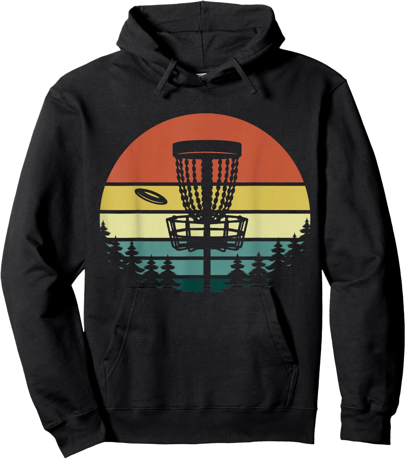Disc Golf Retro Vintage Sunset Hoodie - Hoodie | Black