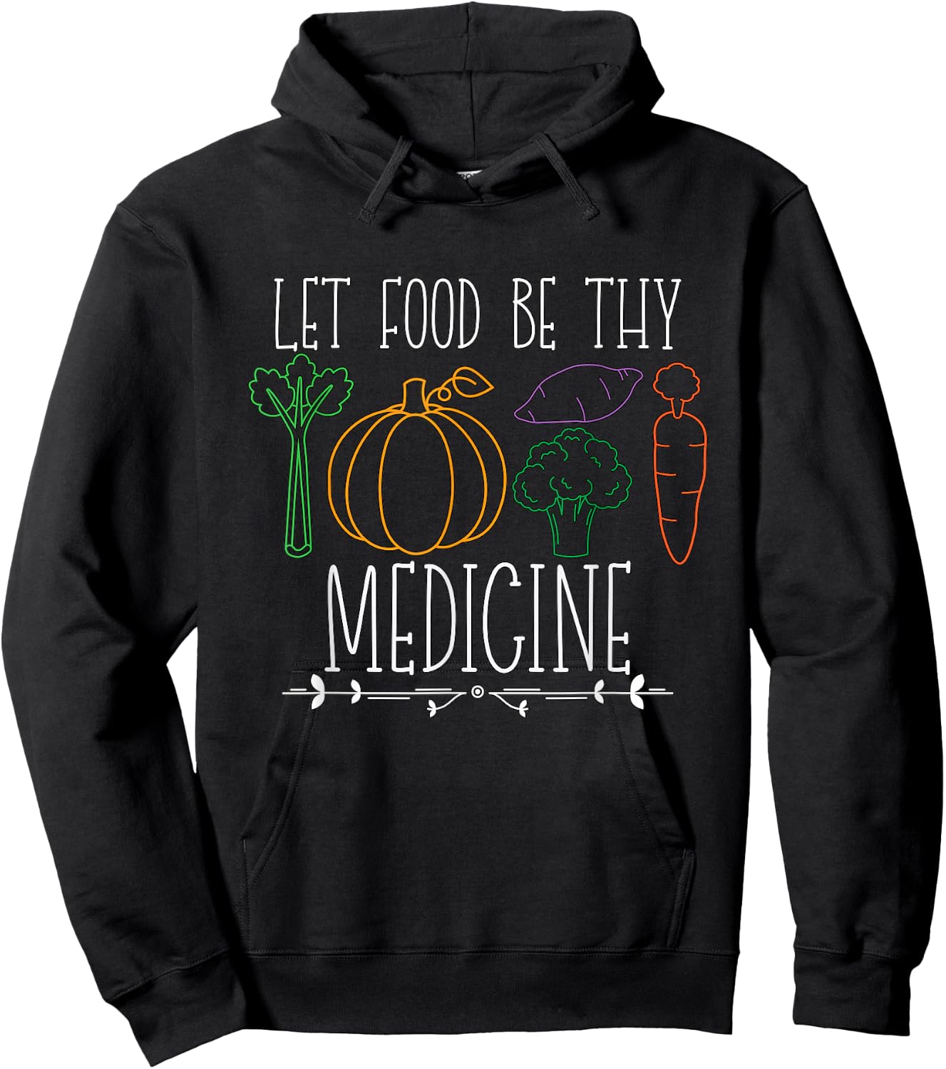 Let Food Be Thy Medicine Loves Vegetable Farmers Vegan Chef Hoodie - Hoodie | Black