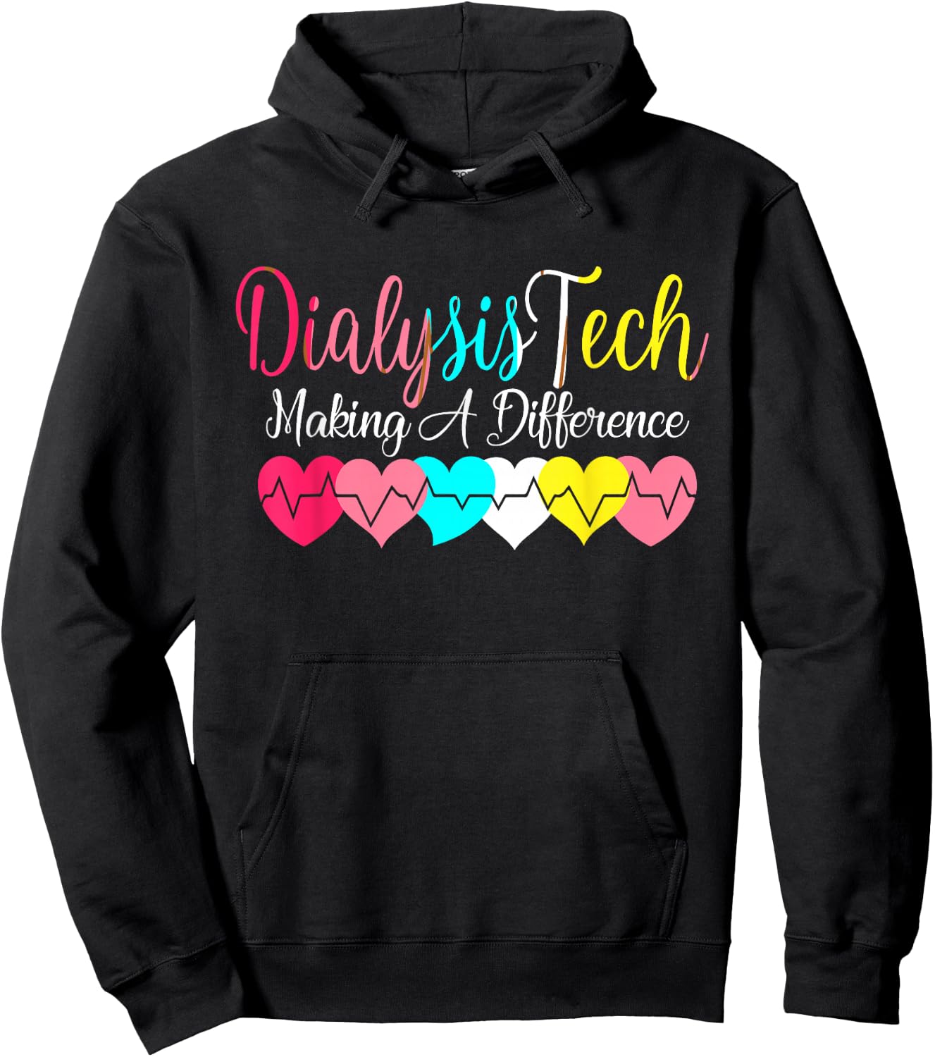 Dialysis Technician Nurse - Kidney Heartbeat Awareness Hoodie - Hoodie | Black