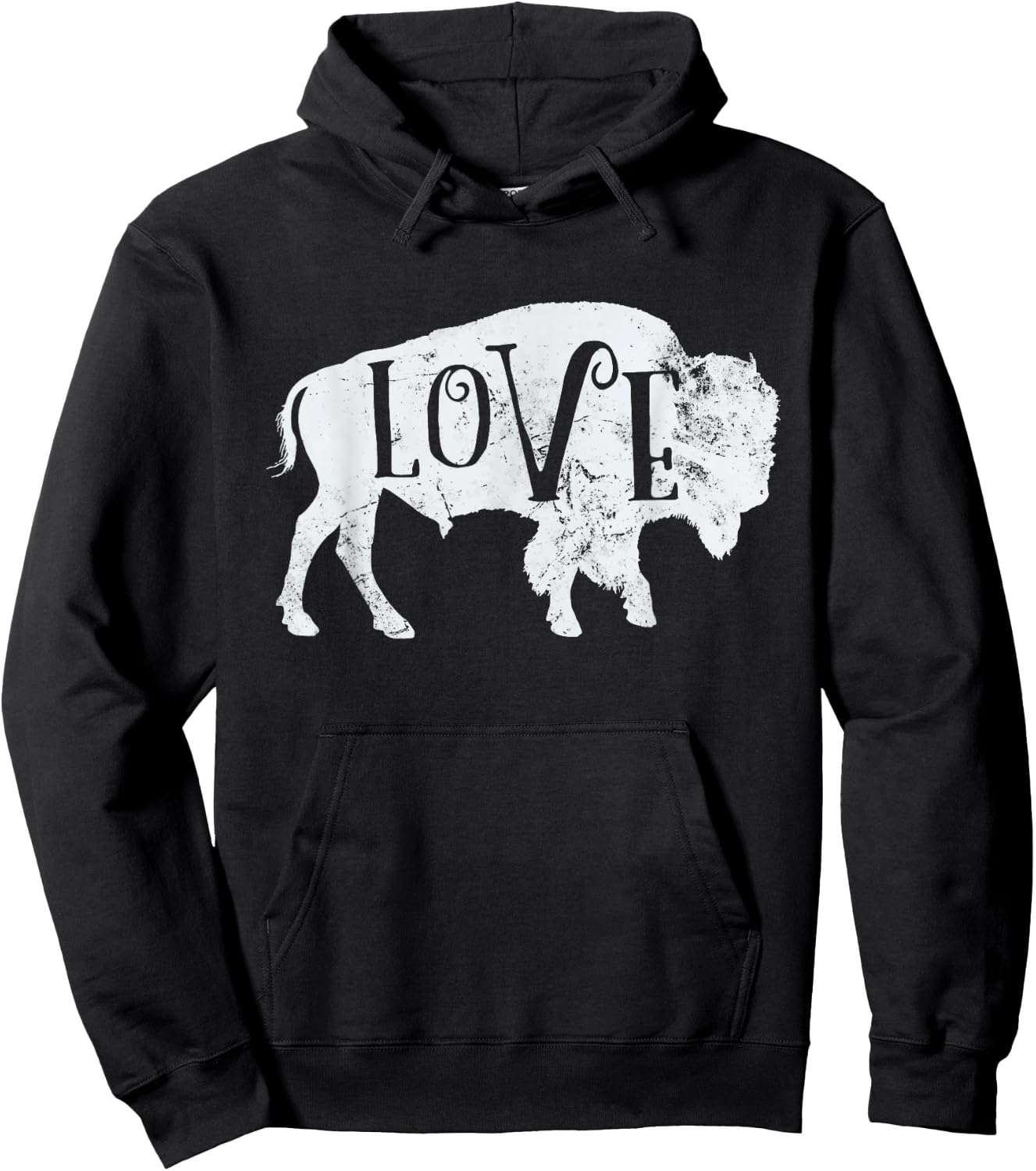 Love American Bison Buffalo Lover Wildlife Outdoor Hoodie - Hoodie | Black