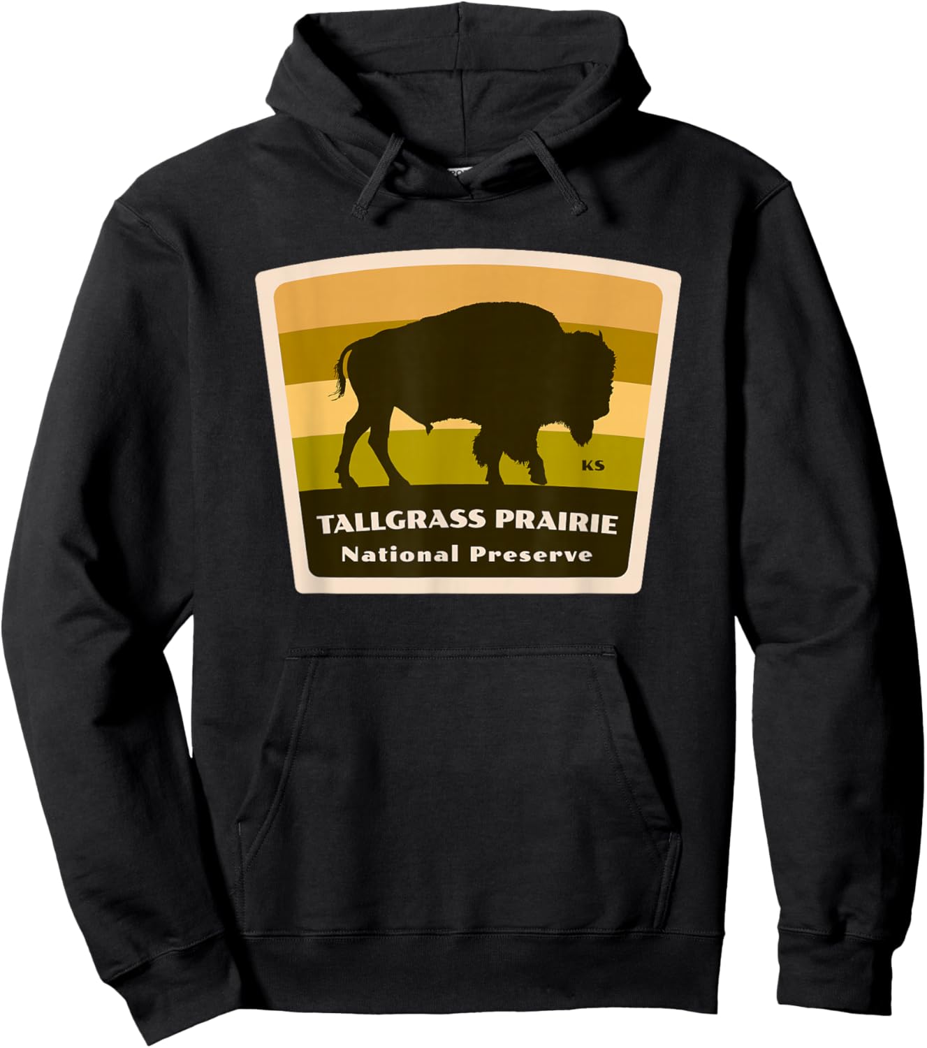 Tallgrass Prairie National Preserve Kansas Bison Herd Hoodie - Hoodie | Black