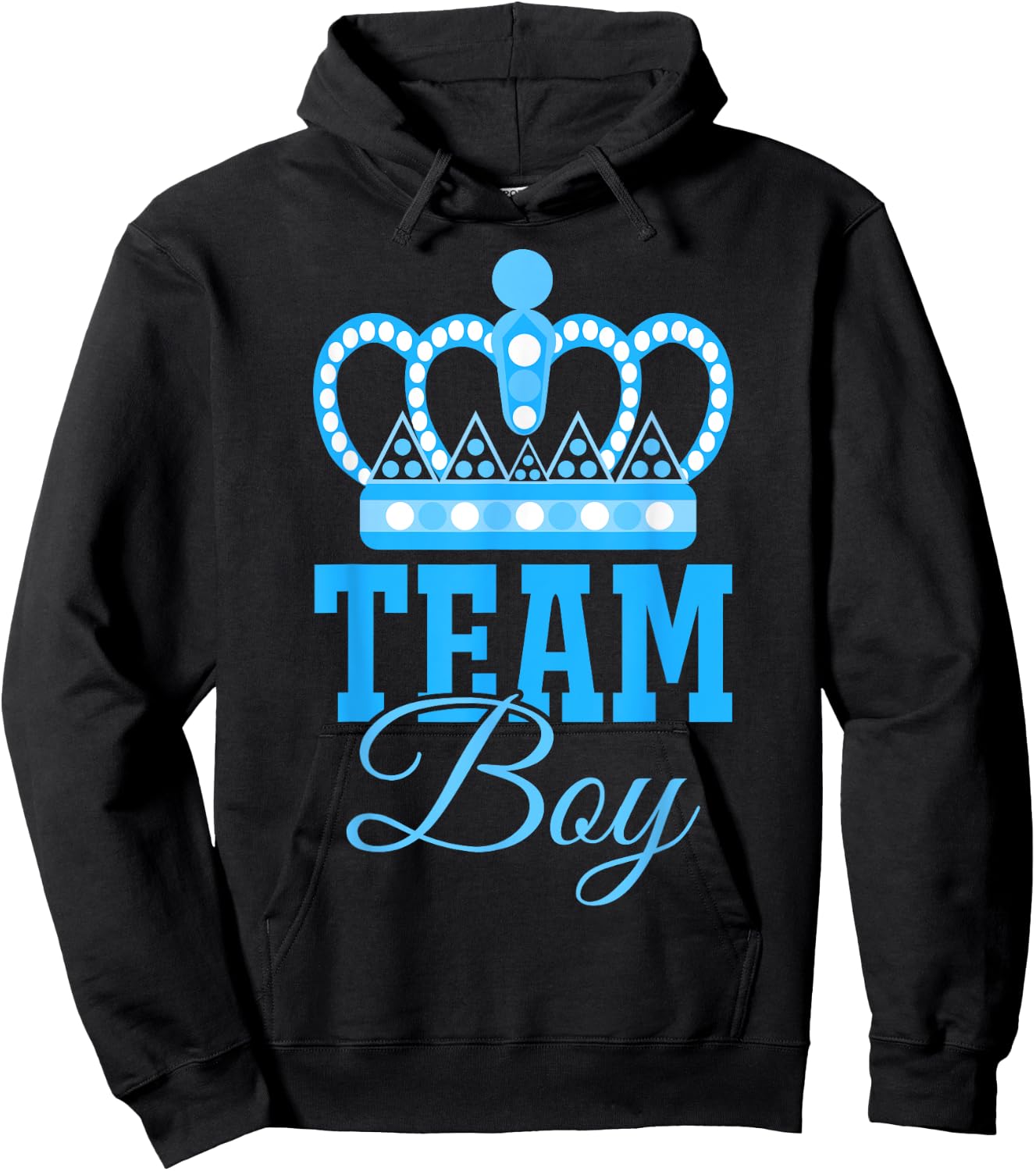 Team Boy Team Girl Blue Gender Reveal Party Matching Family Hoodie - Hoodie | Black