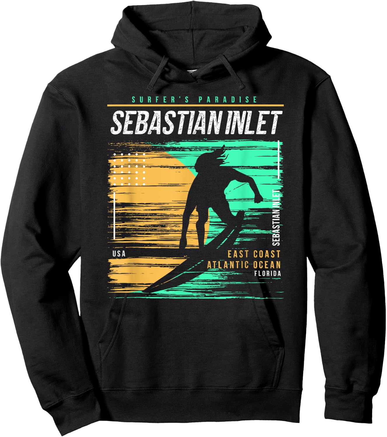 Vintage Surfing Sebastian Inlet Florida Surfers Paradise Hoodie - Hoodie | Black