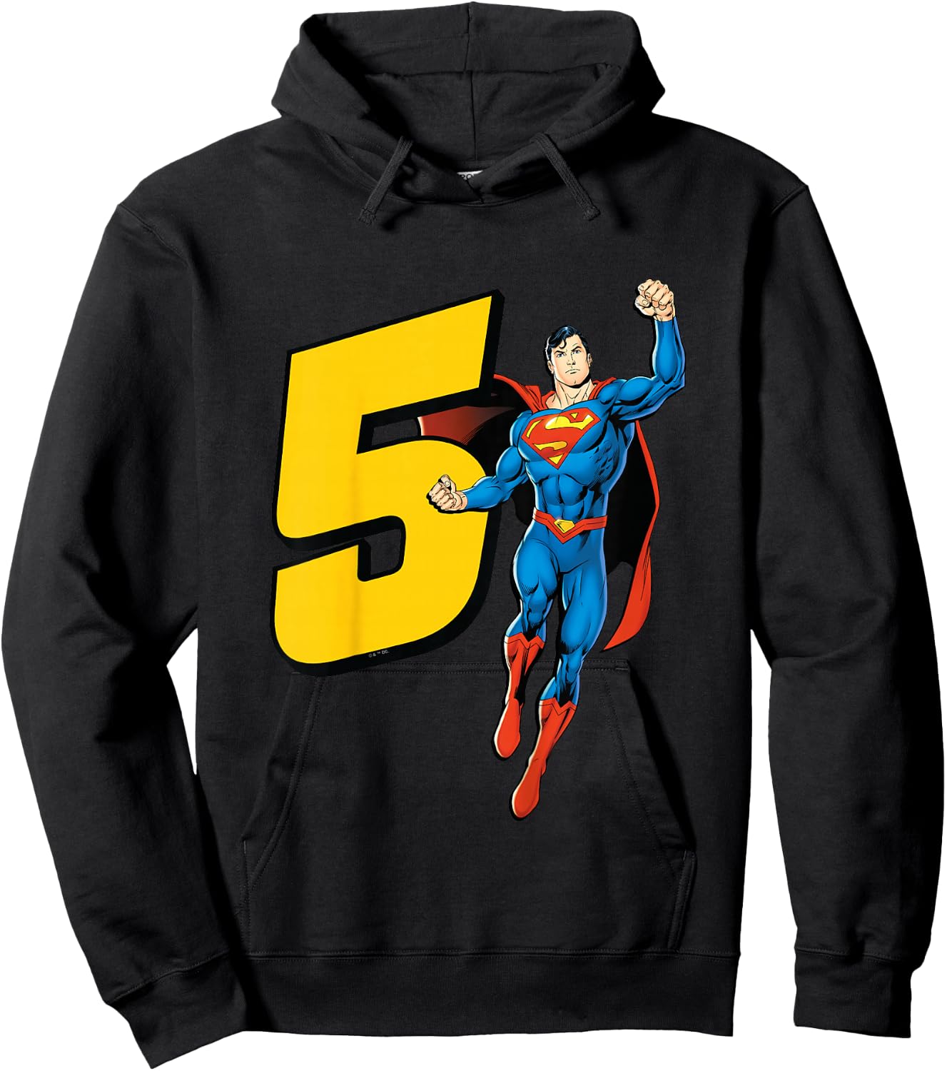 Kids Superman Super Hero 5th Birthday Hoodie - Hoodie | Black