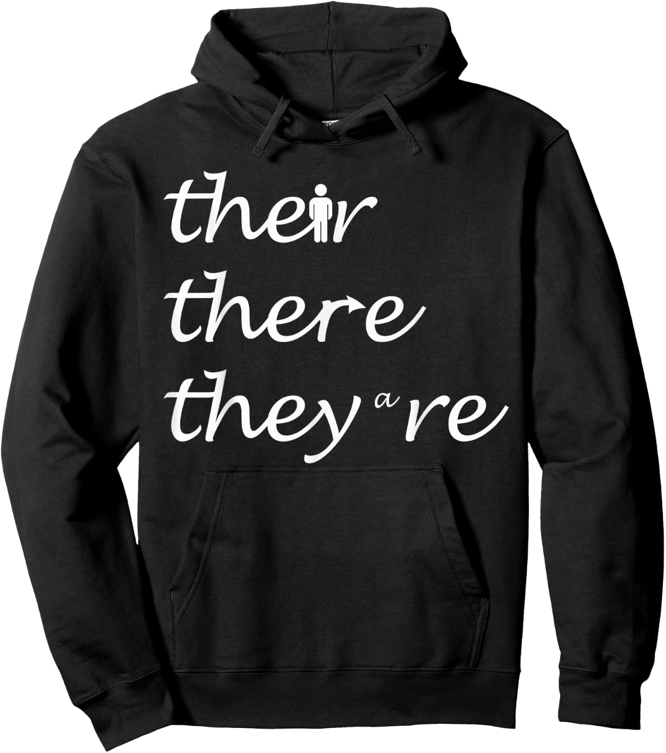 Their There They're English Teacher Grammar Explanation Hoodie - Hoodie | Black