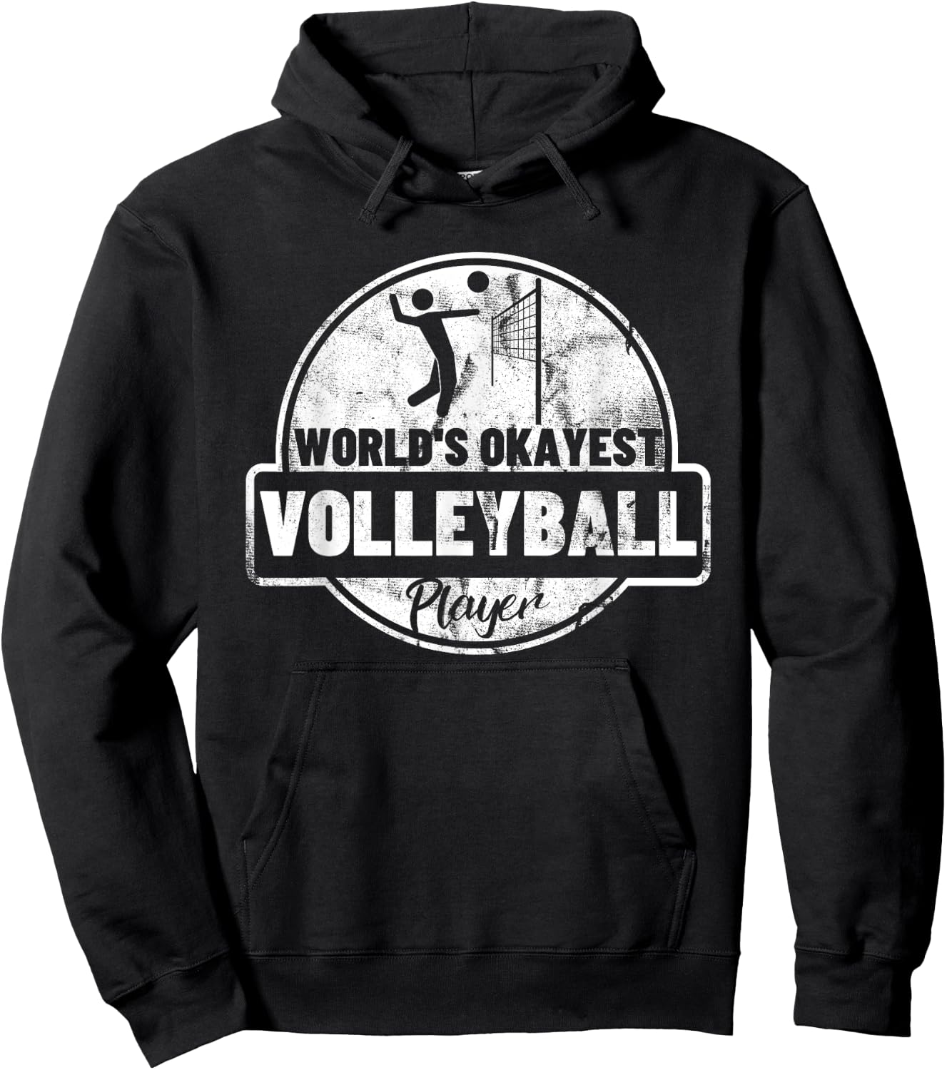 World's Okayest Volleyball Player Funny Volleyball Hoodie - Hoodie | Black