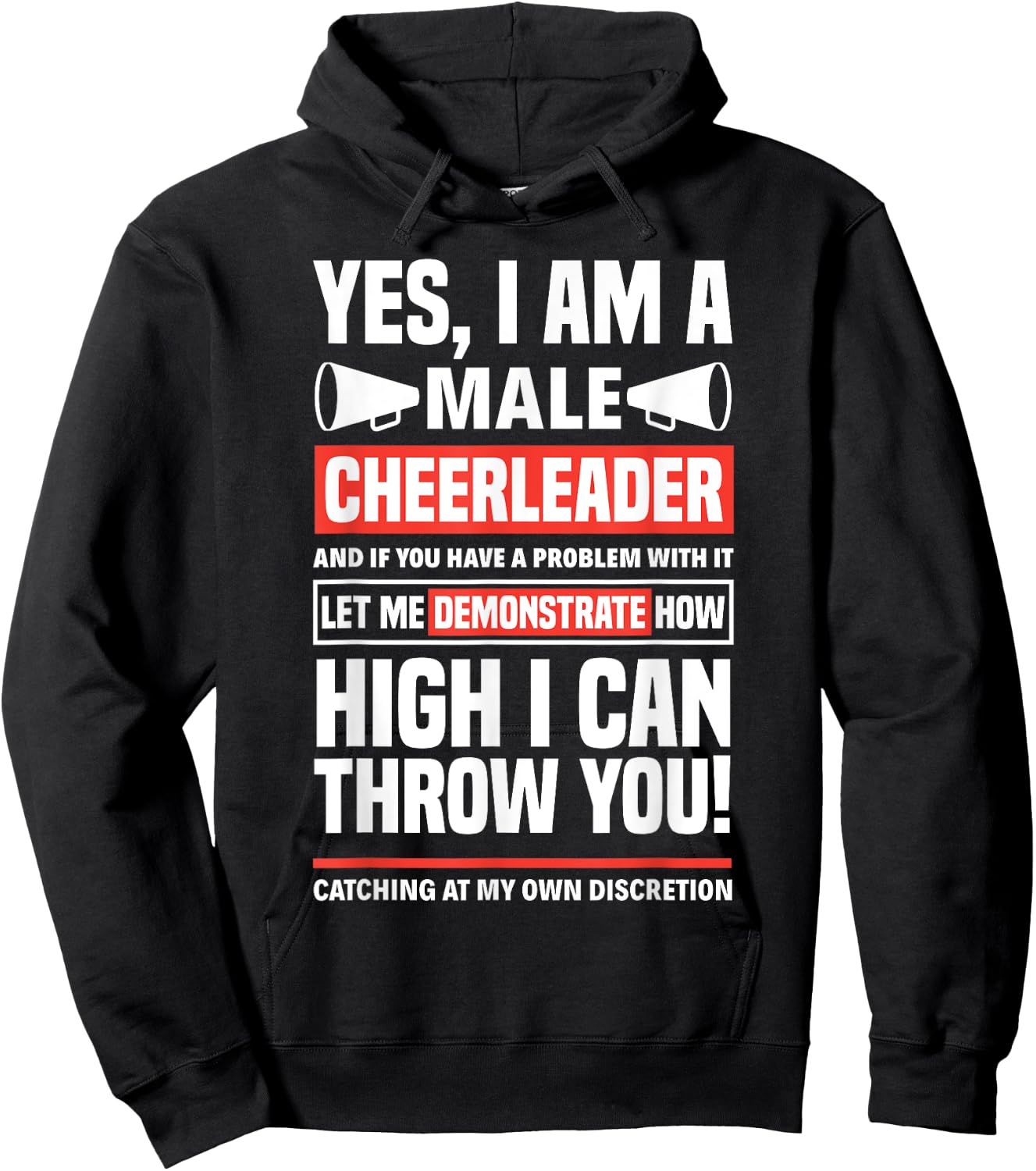 Yes I Am A Male Cheerleader Cheerleading Cheerdance Gymnast Hoodie - Hoodie | Black