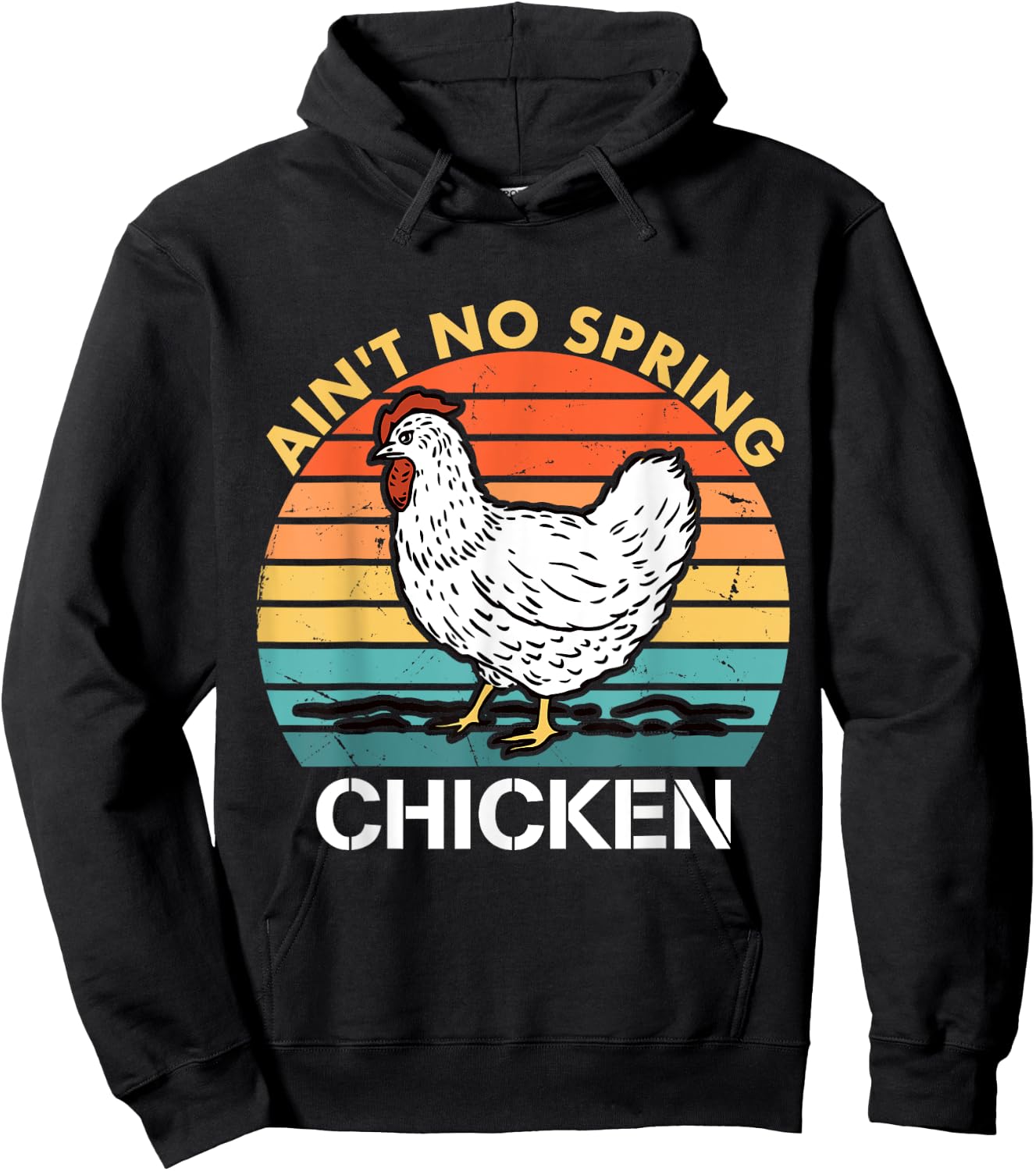 Ain't No Spring Chicken Vintage Apparel Hoodie - Hoodie | Black