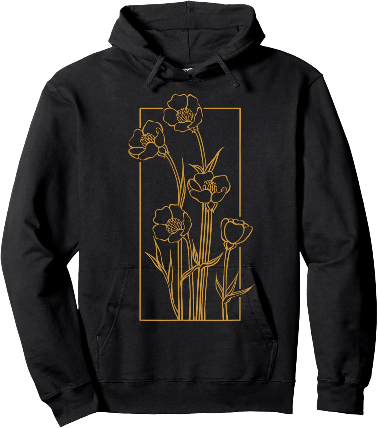 Floral Bulbous Crowfoot Wildflower Buttercup Flower Hoodie - Hoodie | Black