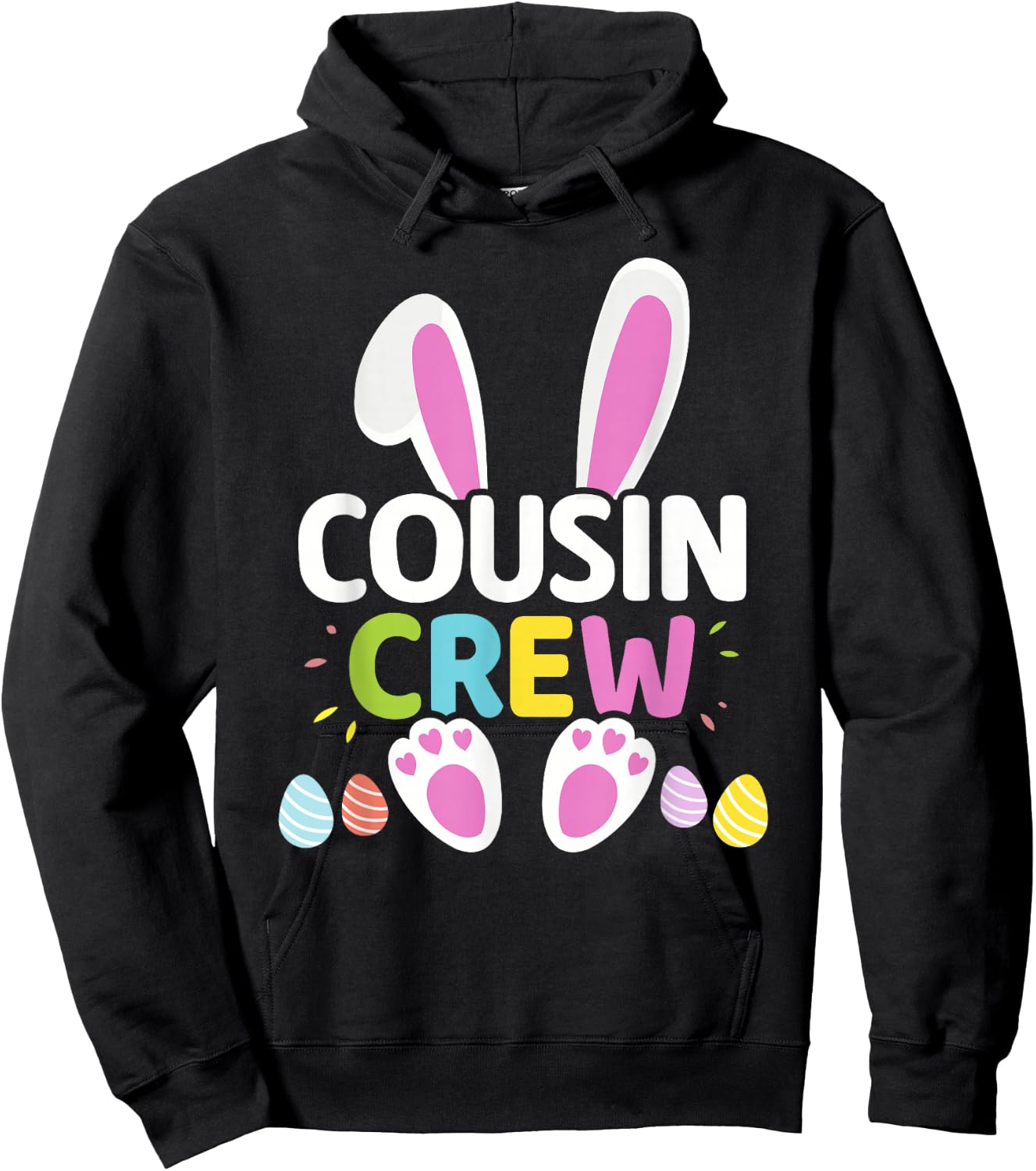 Easter cousin crew with bunny and eggs for family Hoodie - Hoodie | Black