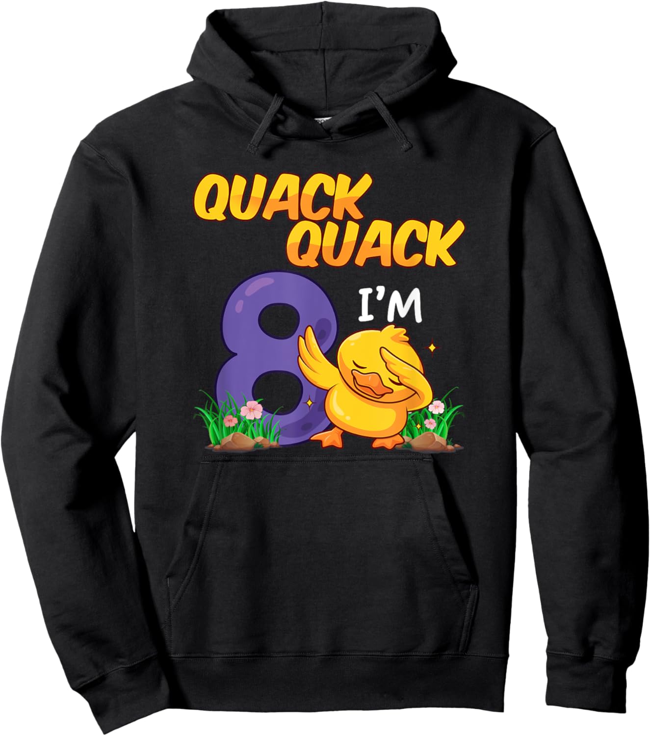 8 Year Old Gifts Boys Girls Teens Dabbing Duck 8th Birthday Hoodie - Hoodie | Black