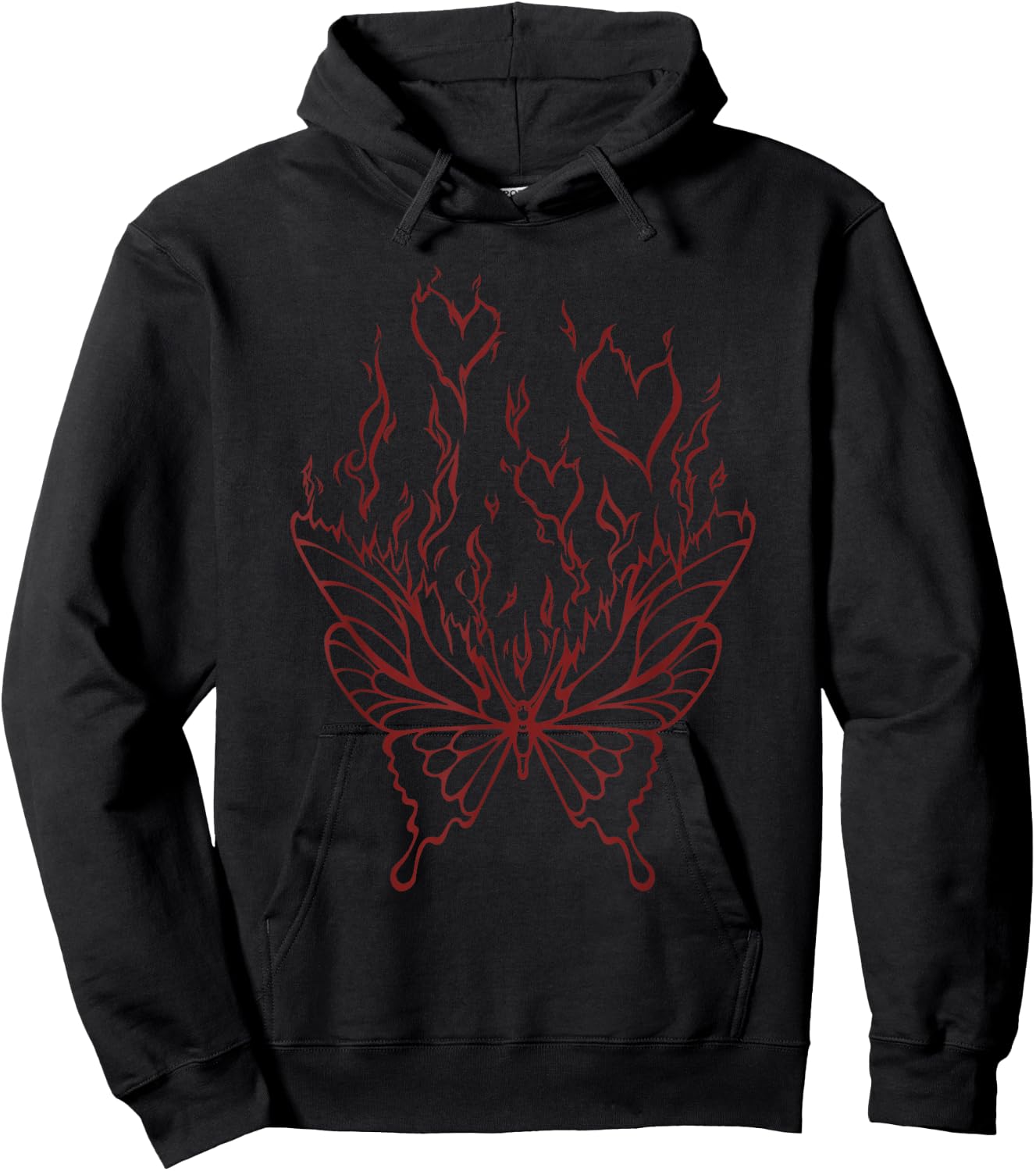 Butterfly Y2K Goth Dark Fairy Grunge Fairycore Aesthetic Small Hoodie - Hoodie | Black