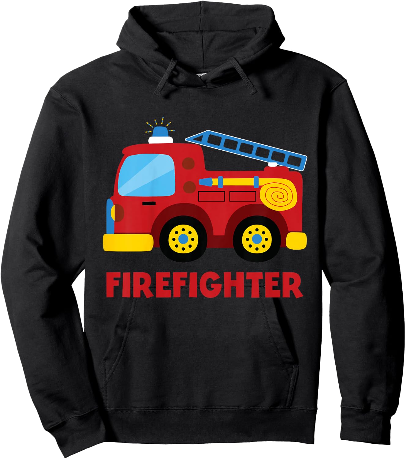 Firefighter fire truck Hoodie - Hoodie | Black