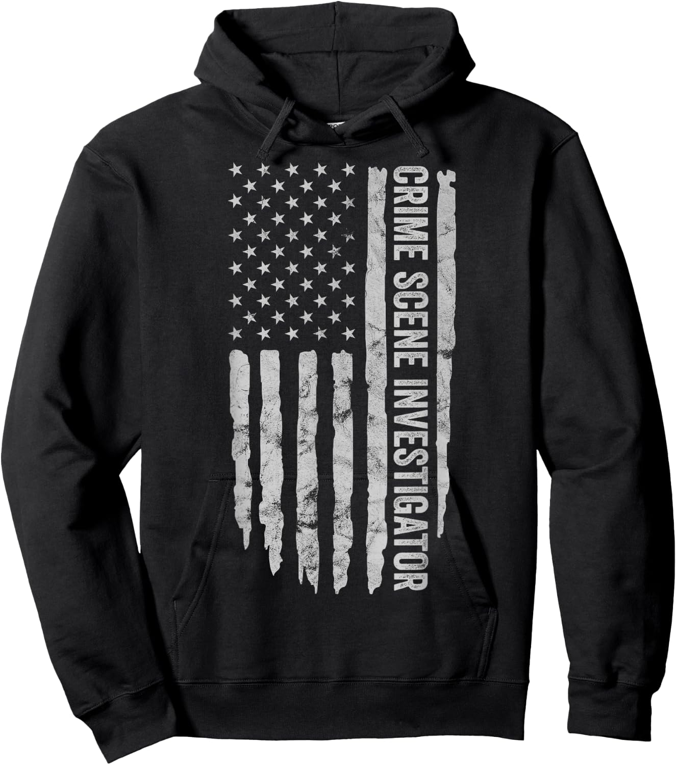 Crime Scene Investigator American Flag CSI Themed Hoodie - Hoodie | Black