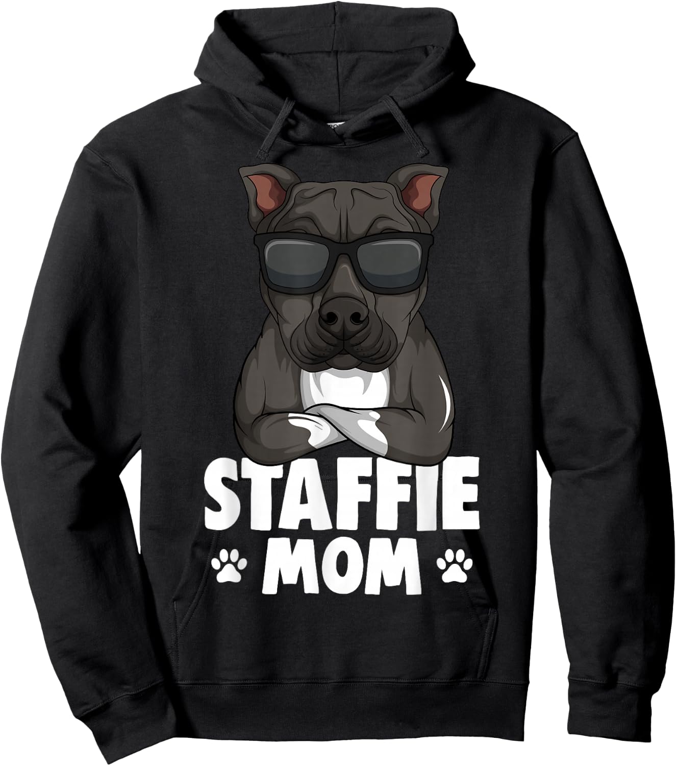 Staffordshire Bull Terrier Mom Staffie Dog Women Girls Kids Hoodie - Hoodie | Black