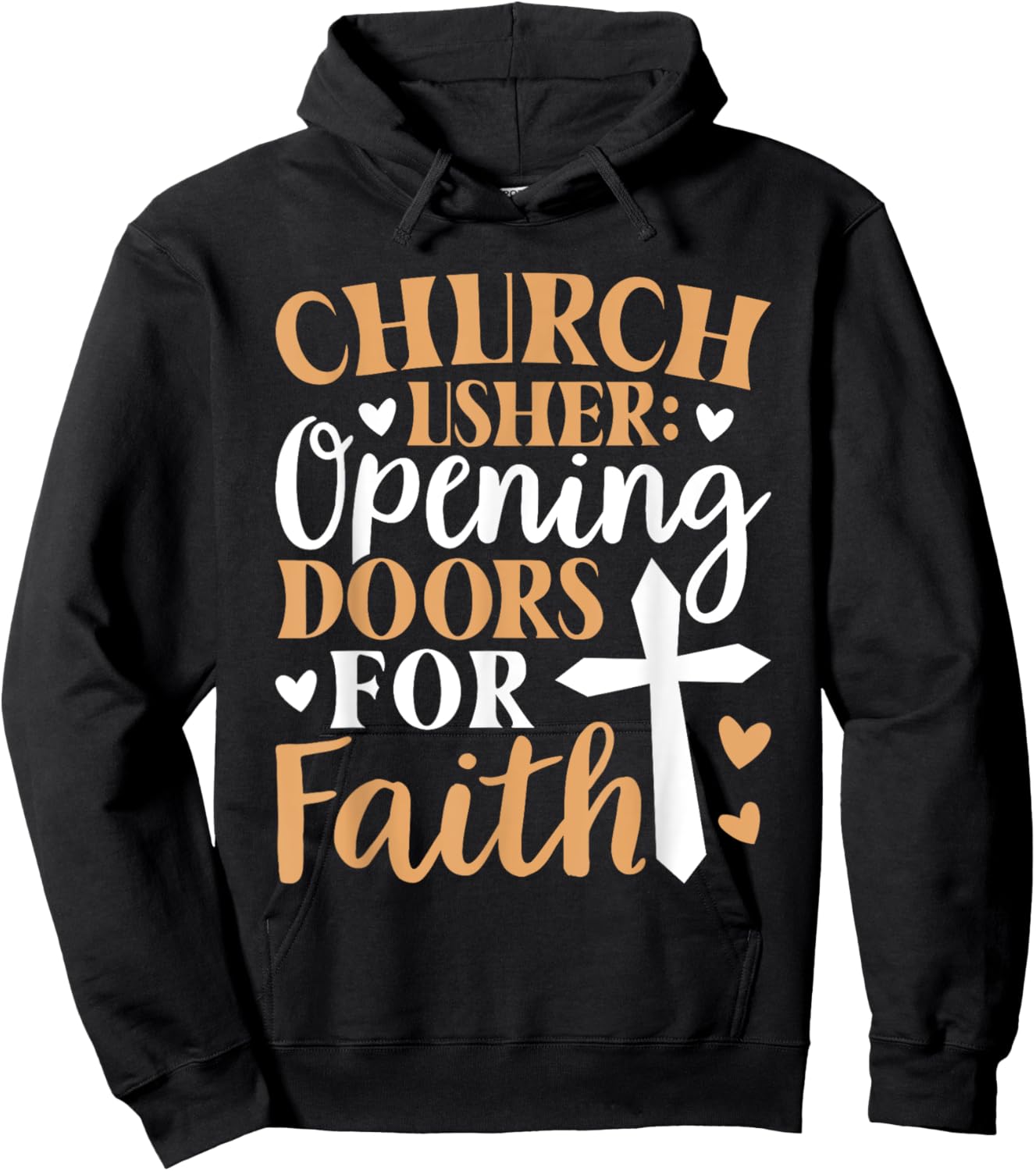 Church Usher Opening Doors For Faith Cross Catholicism Hoodie - Hoodie | Black