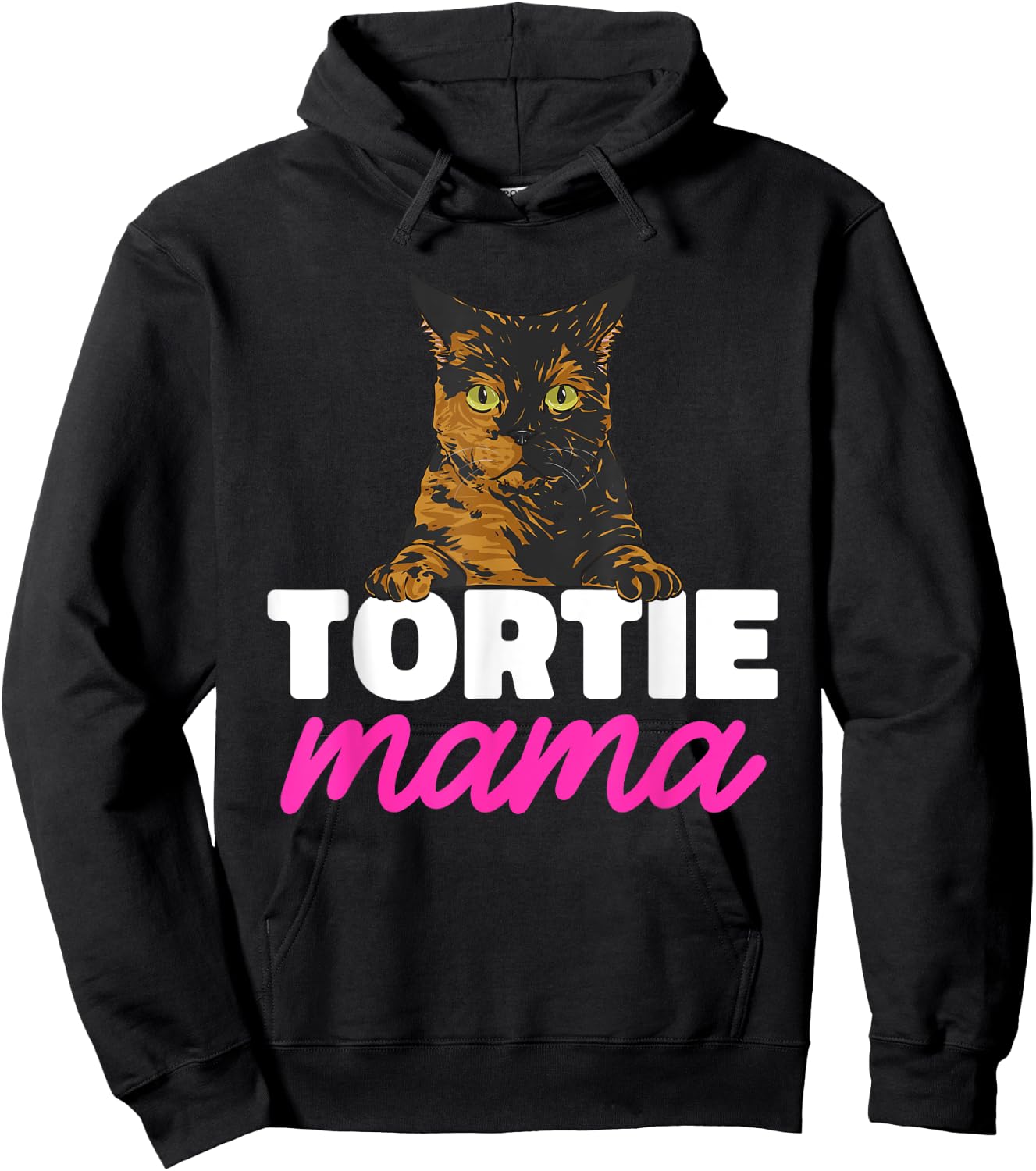 Tortoiseshell Cat Mom Tortie Mama Hoodie - Hoodie | Black