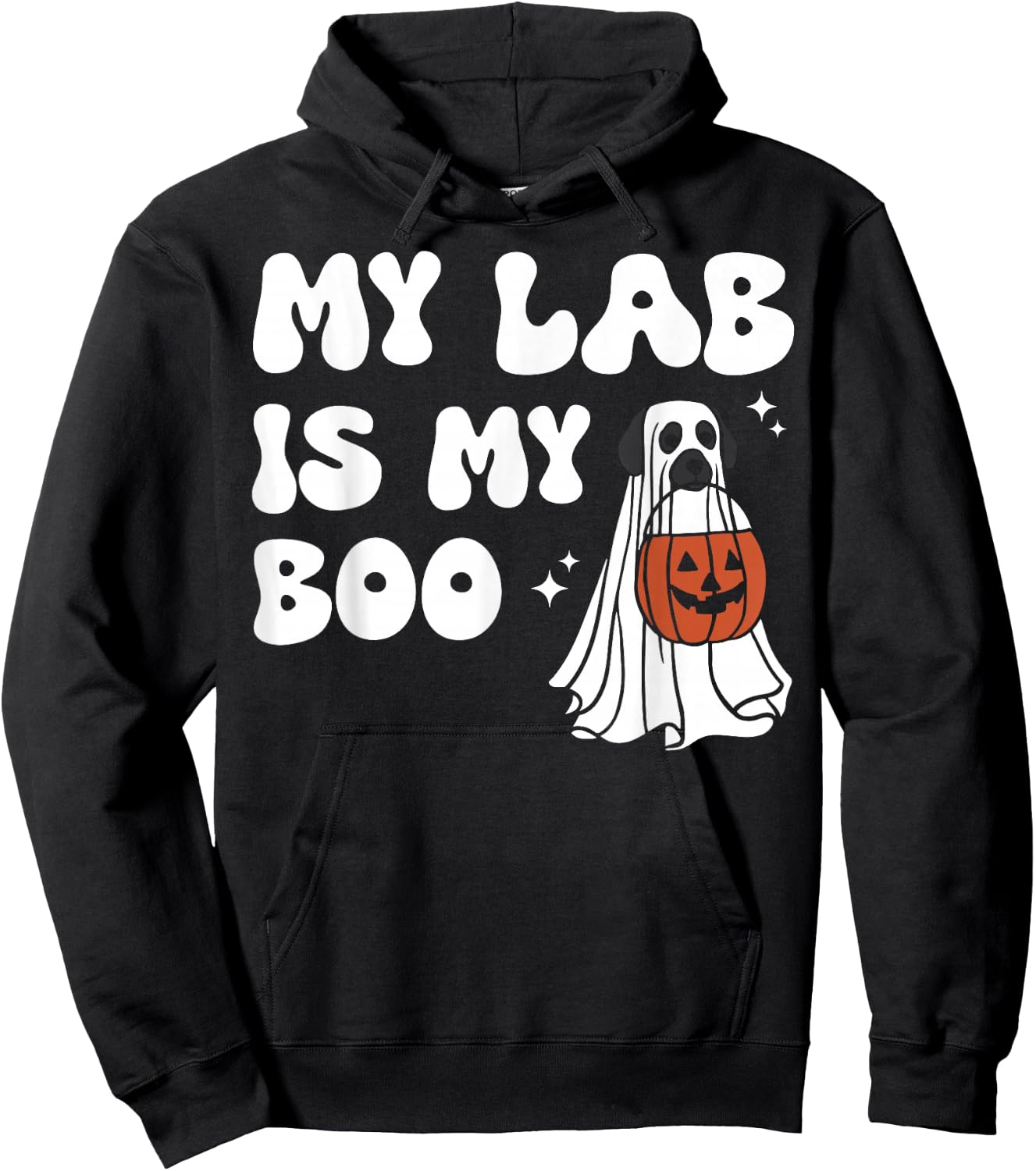 My Lab Is My Boo Dog Ghost Dog Halloween Retro Labrador Mama Men Women Hoodie - Hoodie | Black
