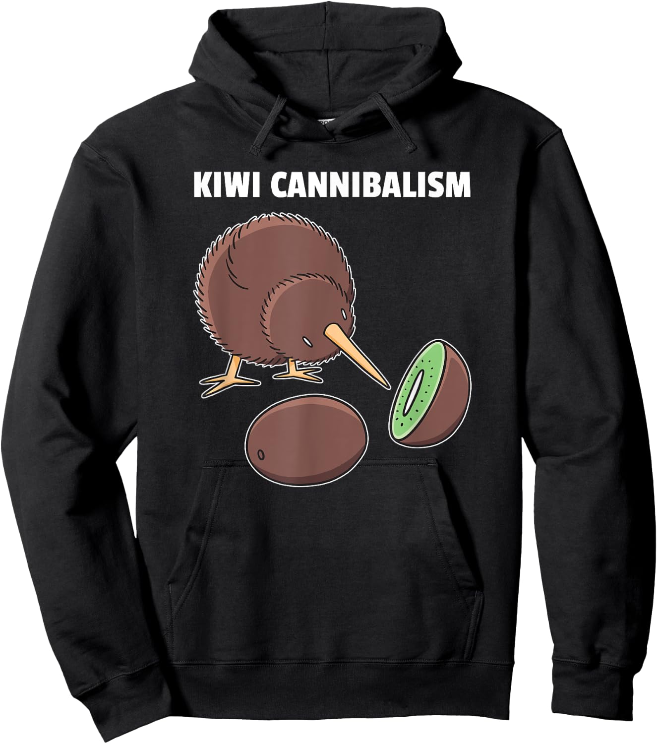 Kiwi Cannibalism Funny Kiwi Pun Hoodie - Hoodie | Black