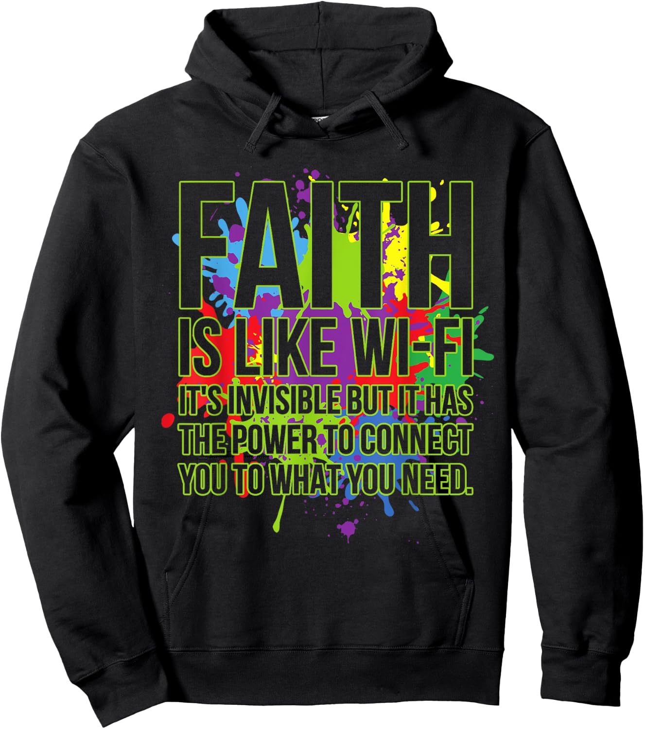 Faith Is Like Wifi God Jesus Religious Christian Men Women Hoodie - Hoodie | Black
