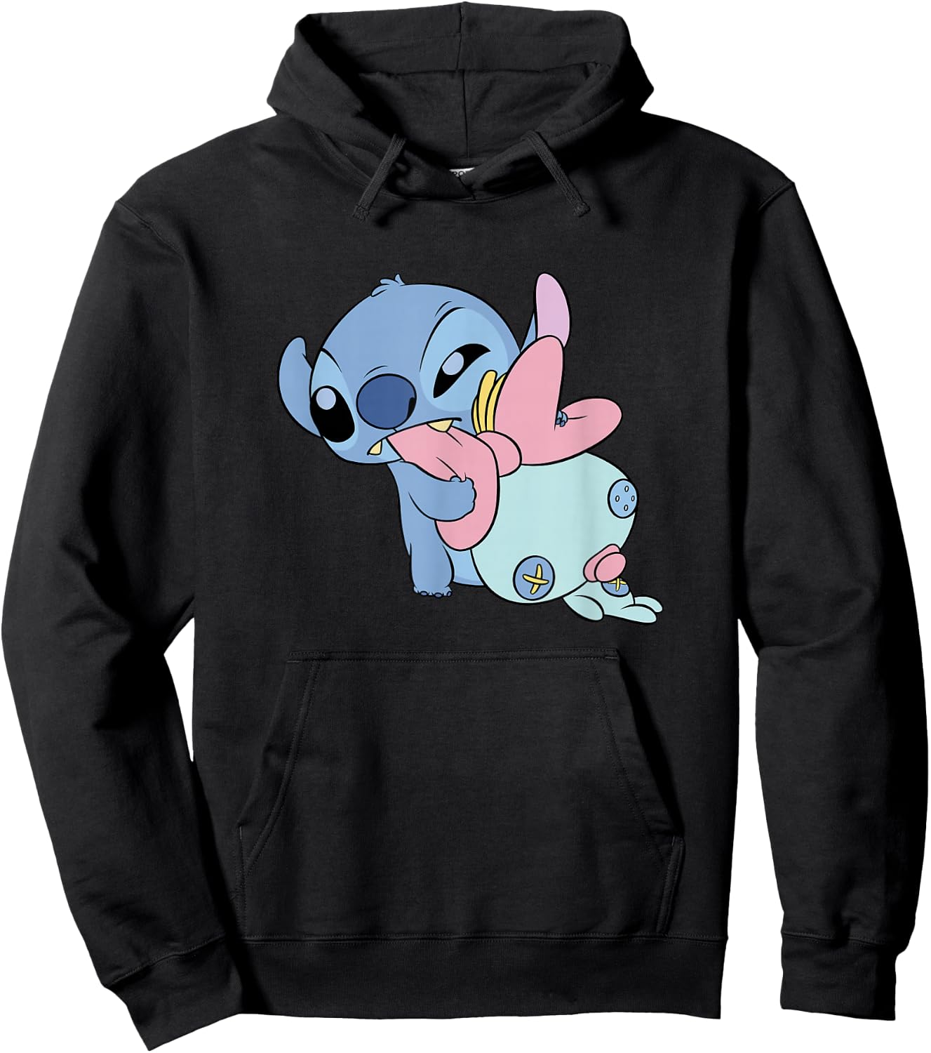 Disney Lilo & Stitch Babies Stitch & Scrump Playing Cute Hoodie - Hoodie | Black