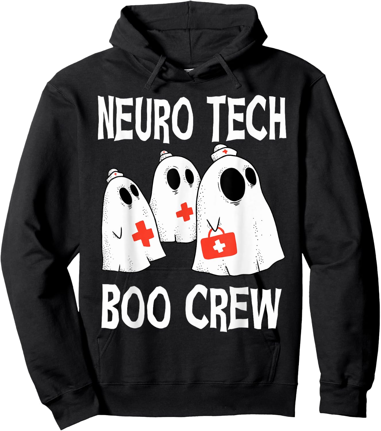 Funny Neuro Tech Boo Crew Neurology Halloween Costume Hoodie - Hoodie | Black