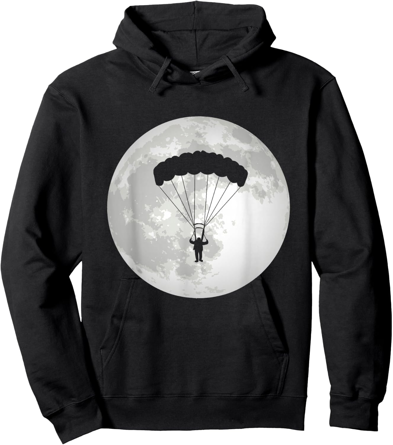Parachuting Moon Paratrooper Paragliding Hoodie - Hoodie | Black