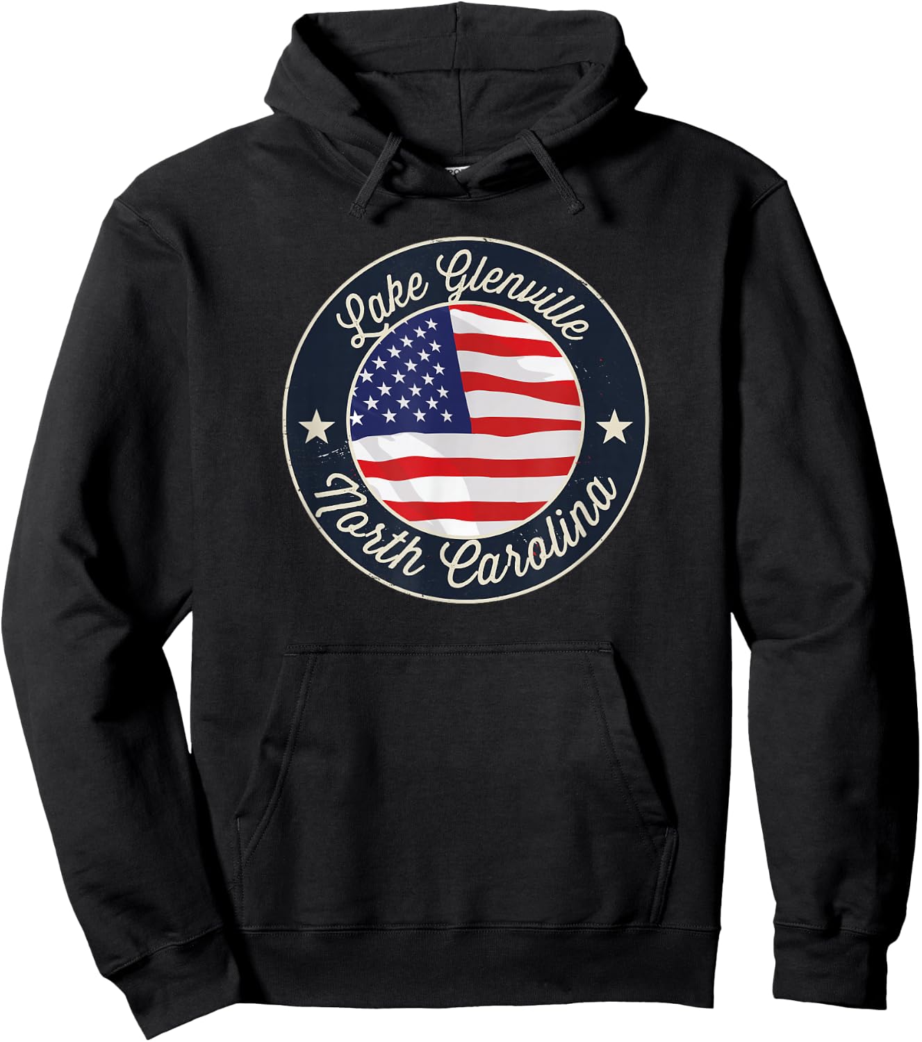 Lake Glenville - Patriotic North Carolina Souvenir Hoodie - Hoodie | Black