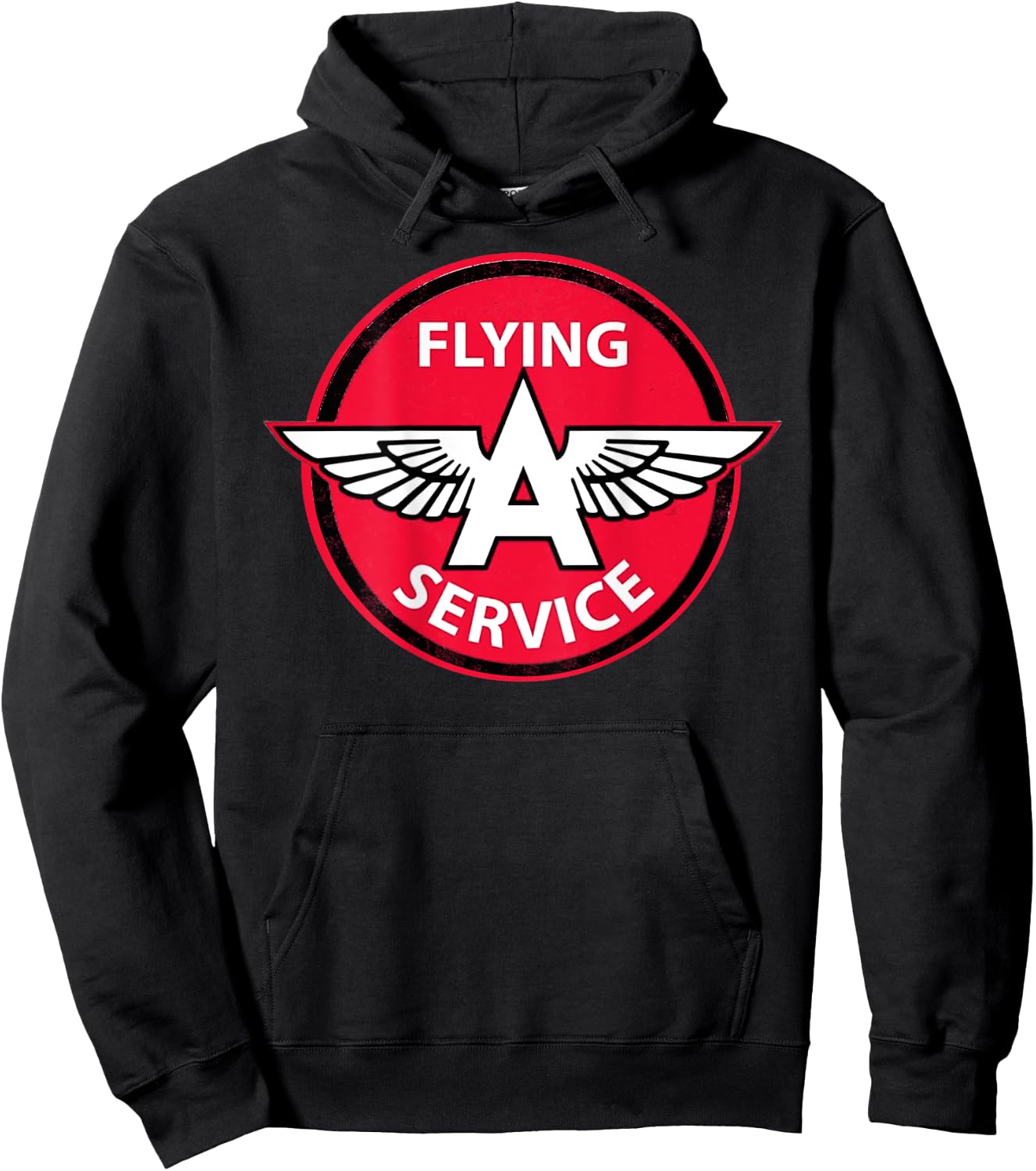 Back Only Print Retro Vintage Gas Station Flying A Service Hoodie - Hoodie | Black