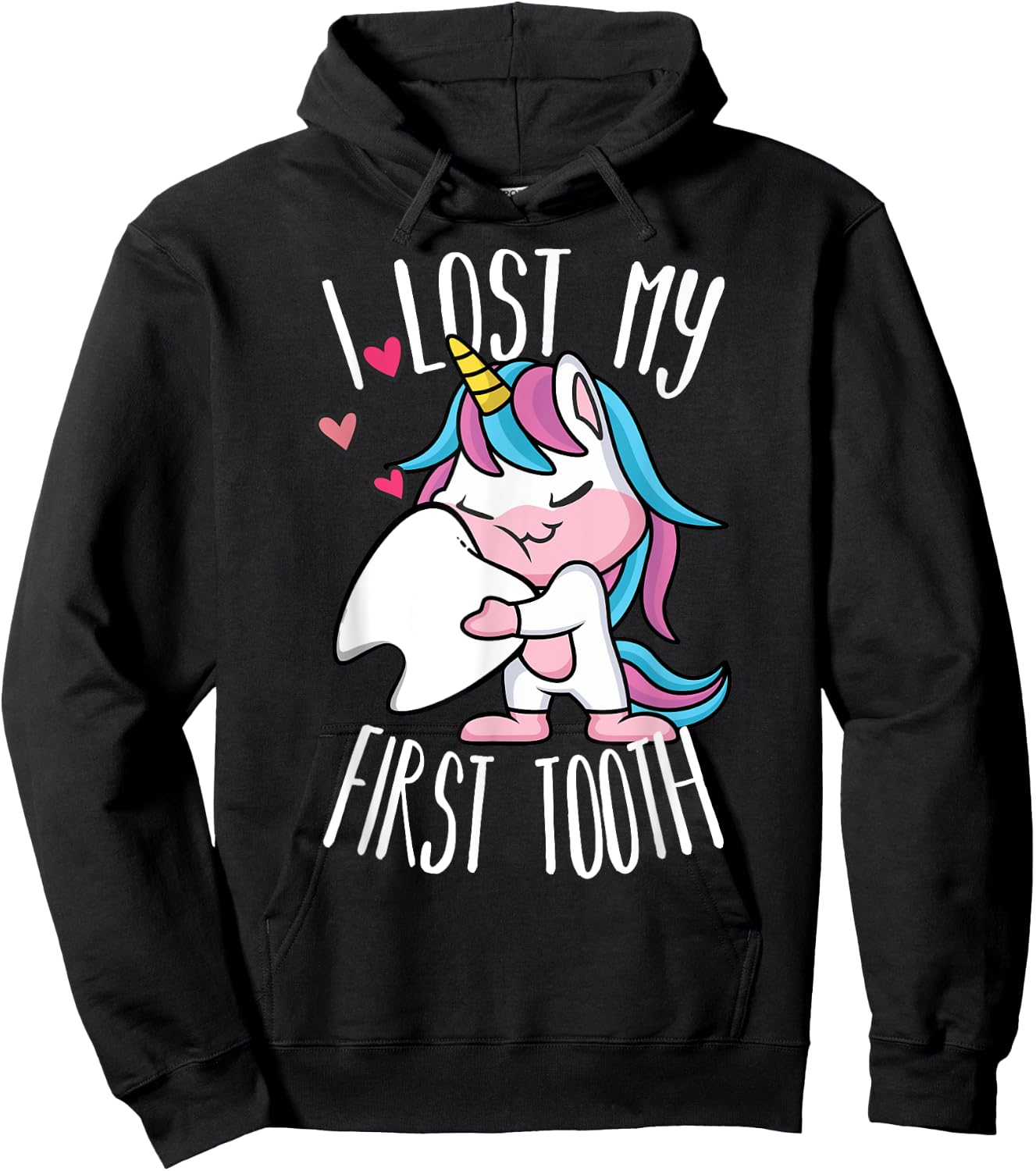 Funny Tooth Fairy - Cute Unicorn I Lost My First Tooth Hoodie - Hoodie | Black