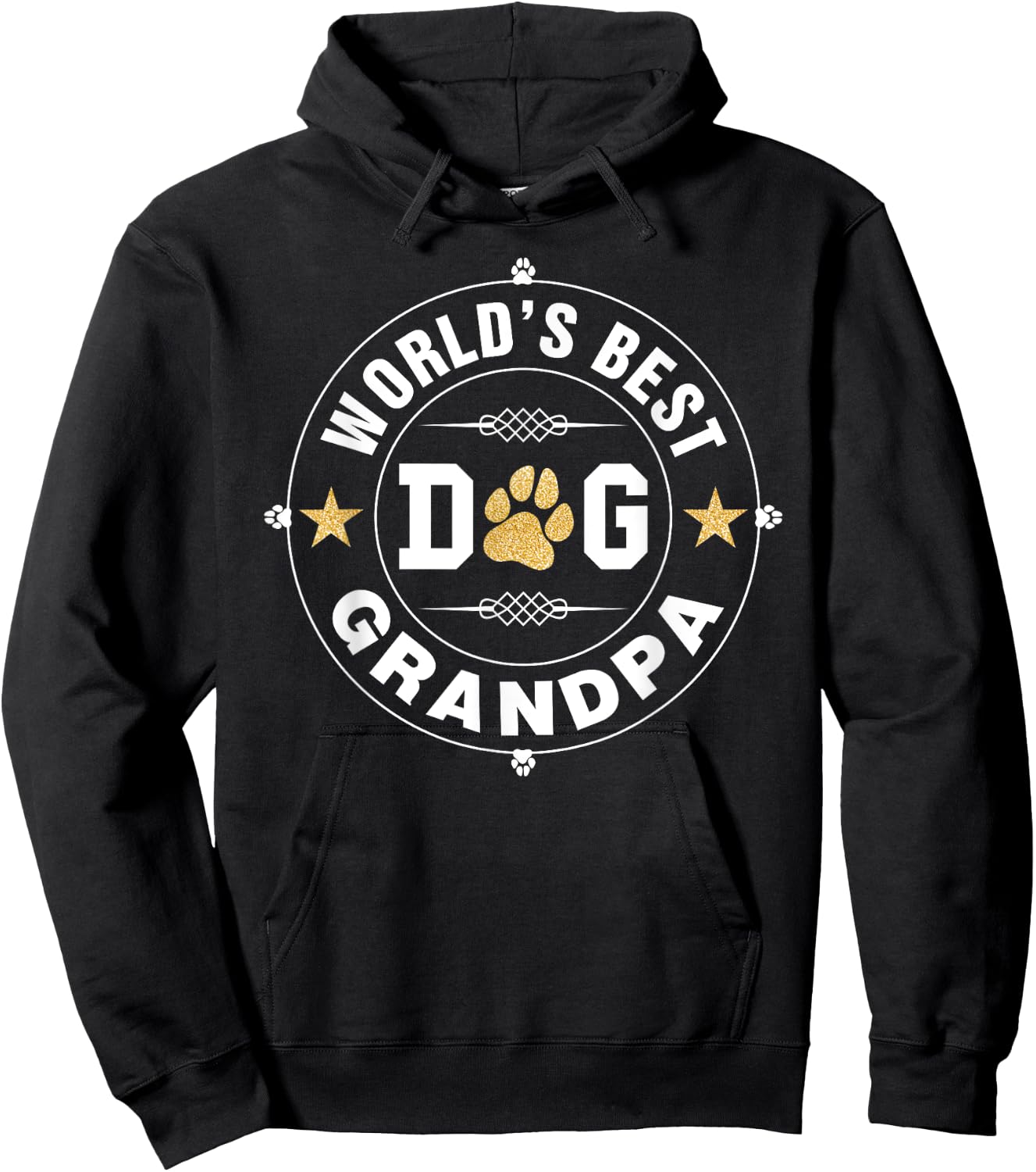 World's Best Dog Grandpa Pet Owner Rescue Grandpaw Father Hoodie - Hoodie | Black