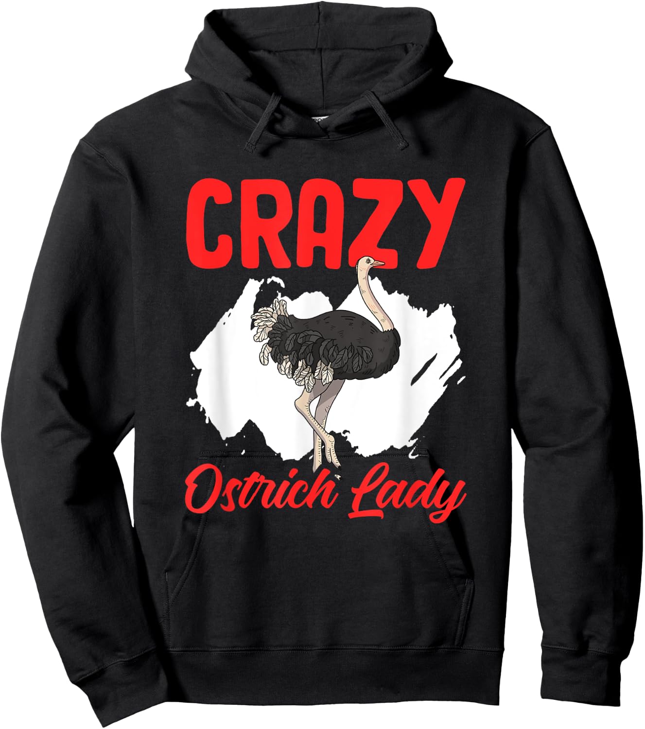Crazy Ostrich Lady Funny Ostrich Animal Birds Farm Ostrich Hoodie - Hoodie | Black